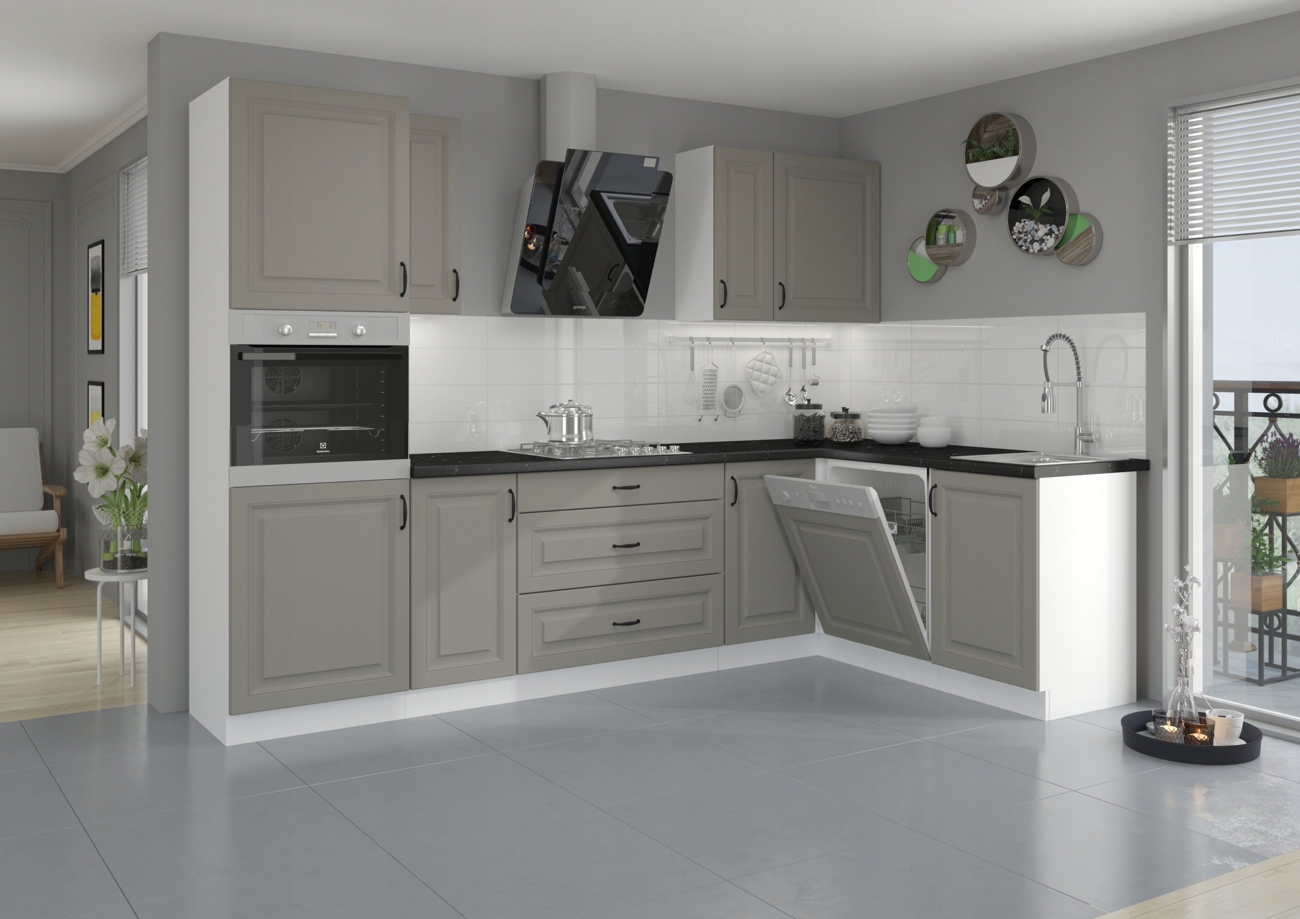 Szafka kuchenna witryna 40cm szara CLAYGREY SPRING Kod producenta CLAYGREY/WH