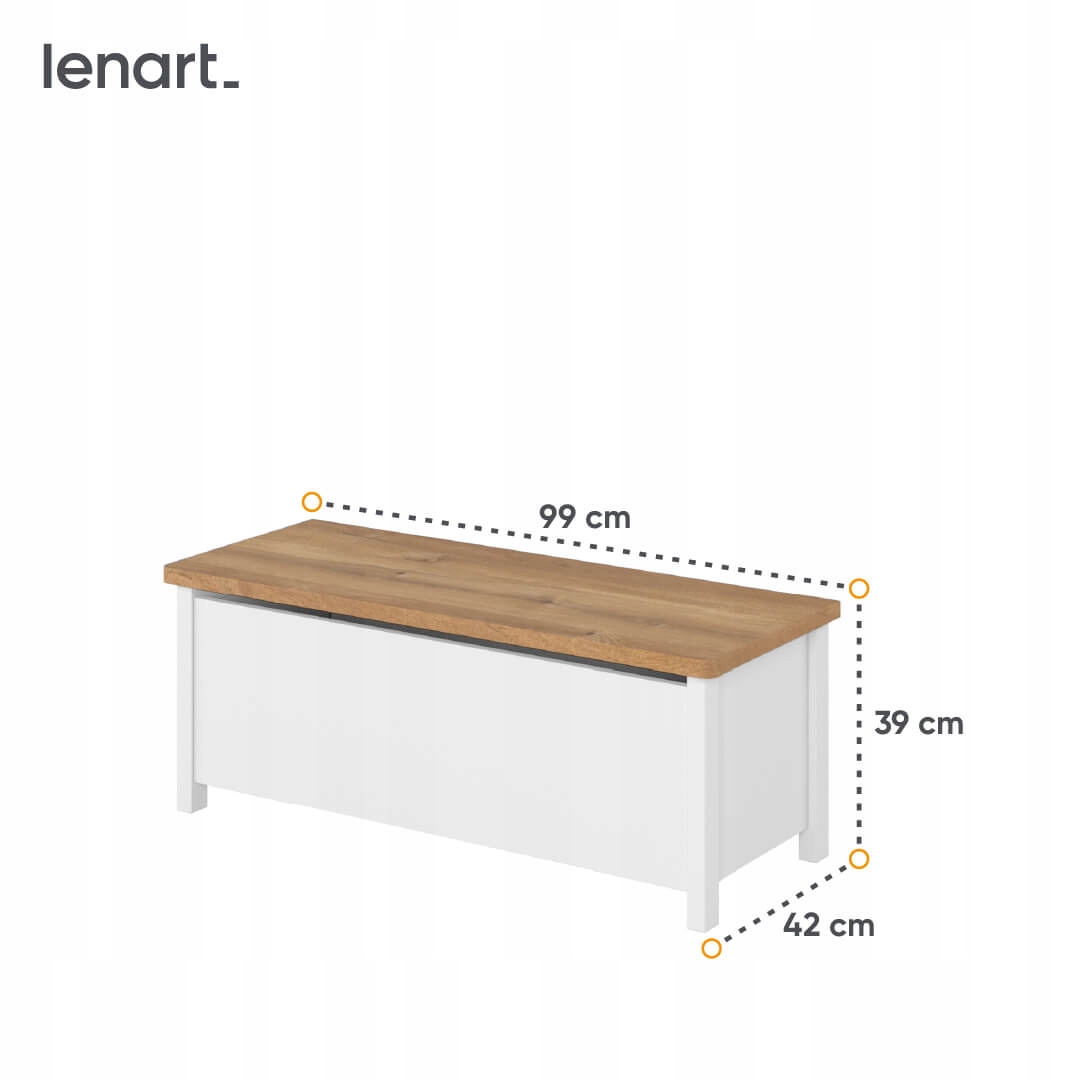 STORY SO-10 - Skrzynia Biała/Dąb Nash Szerokość mebla 99 cm