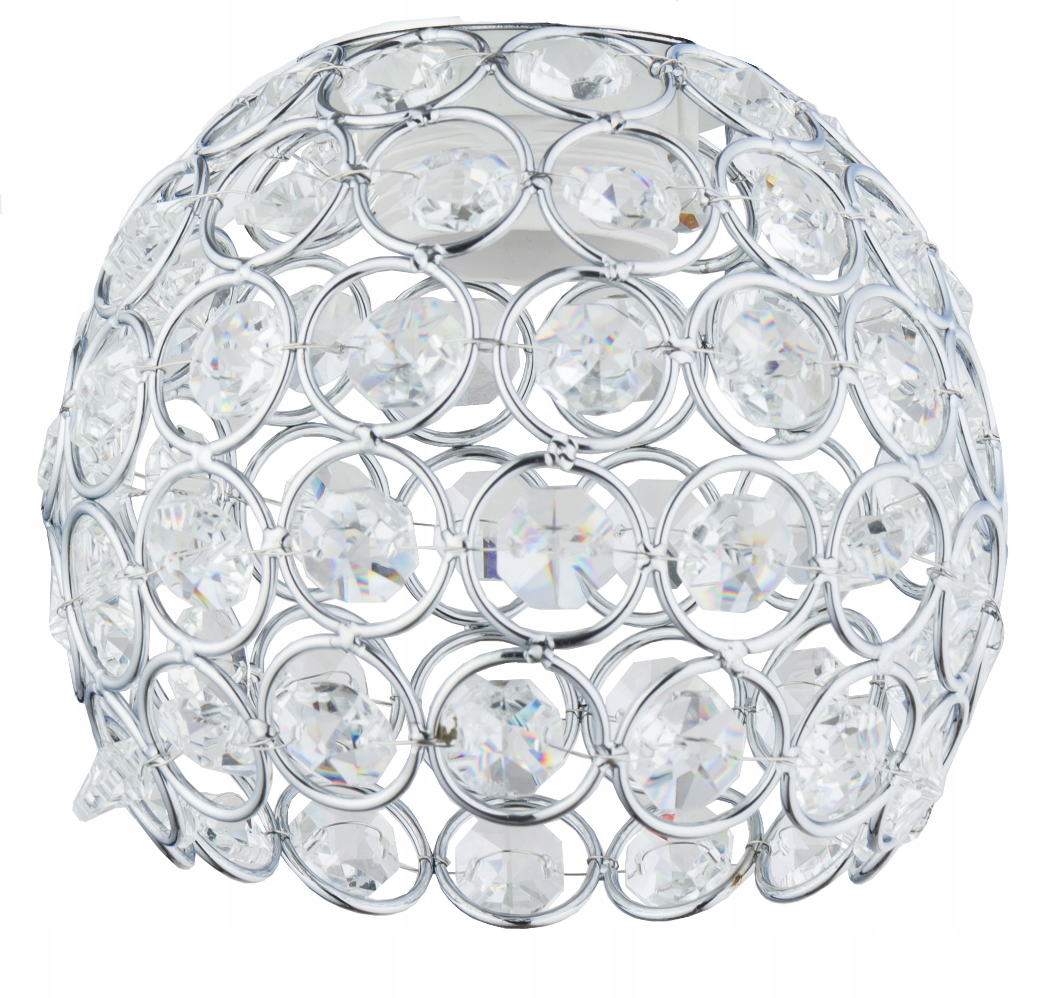 Klosz chromowy E27 kryształ kulka