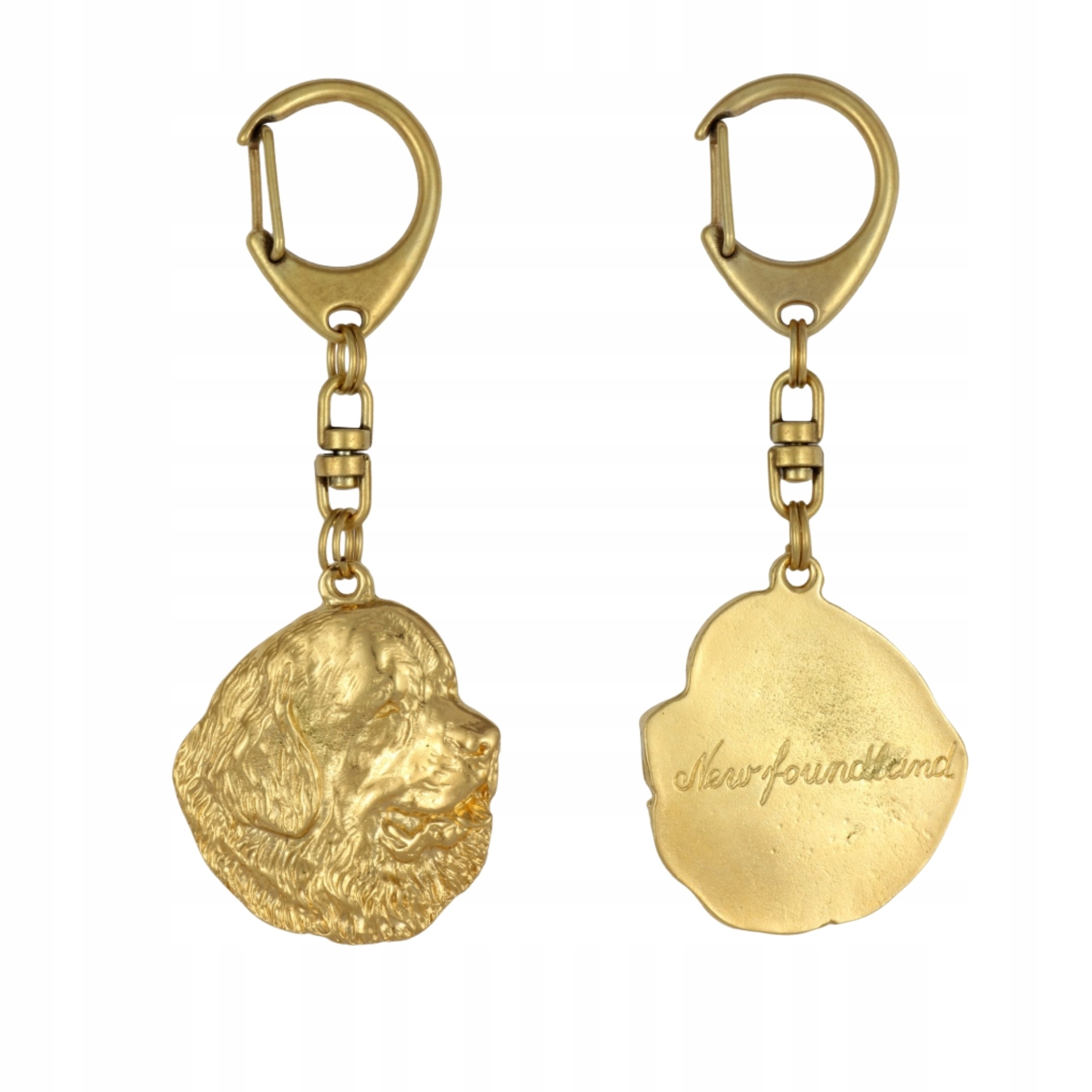 Novofundland, Novofoundland, Vodoláz pozlacený přívěsek na klíče na klíče se psem, o