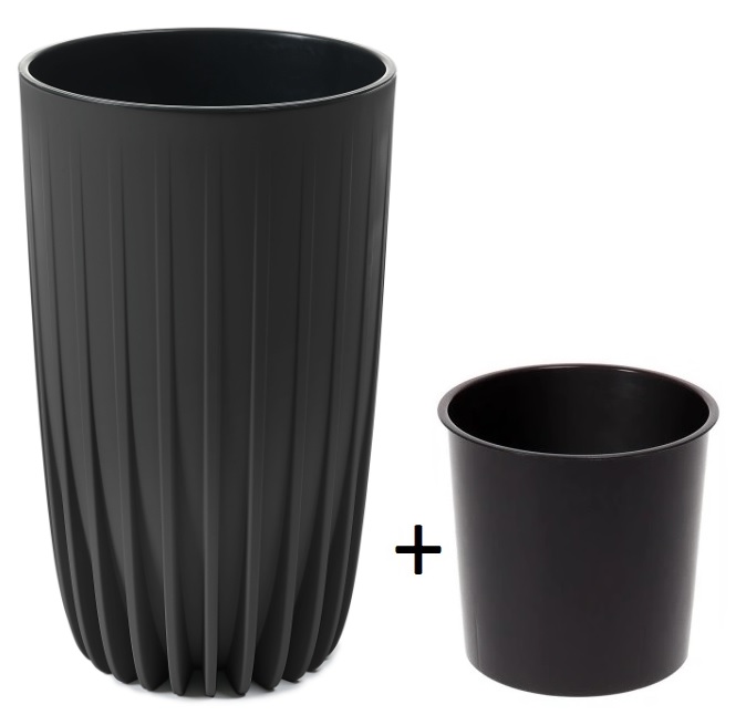 

Doniczka Mira wysoka eco recycled 25 cm Czarna