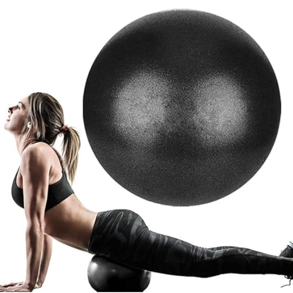 2x PIŁKA REHABILITACYJNA GIMNASTYCZNA FITNESS ZESTAW 22CM POMPKA DO PILATES Model SDH363-BLACK