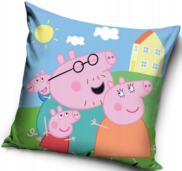 POSZEWKA VELVET na poduszkę 40x40 na zamek JASIEK Rodzinka ŚWINKA PEPPA