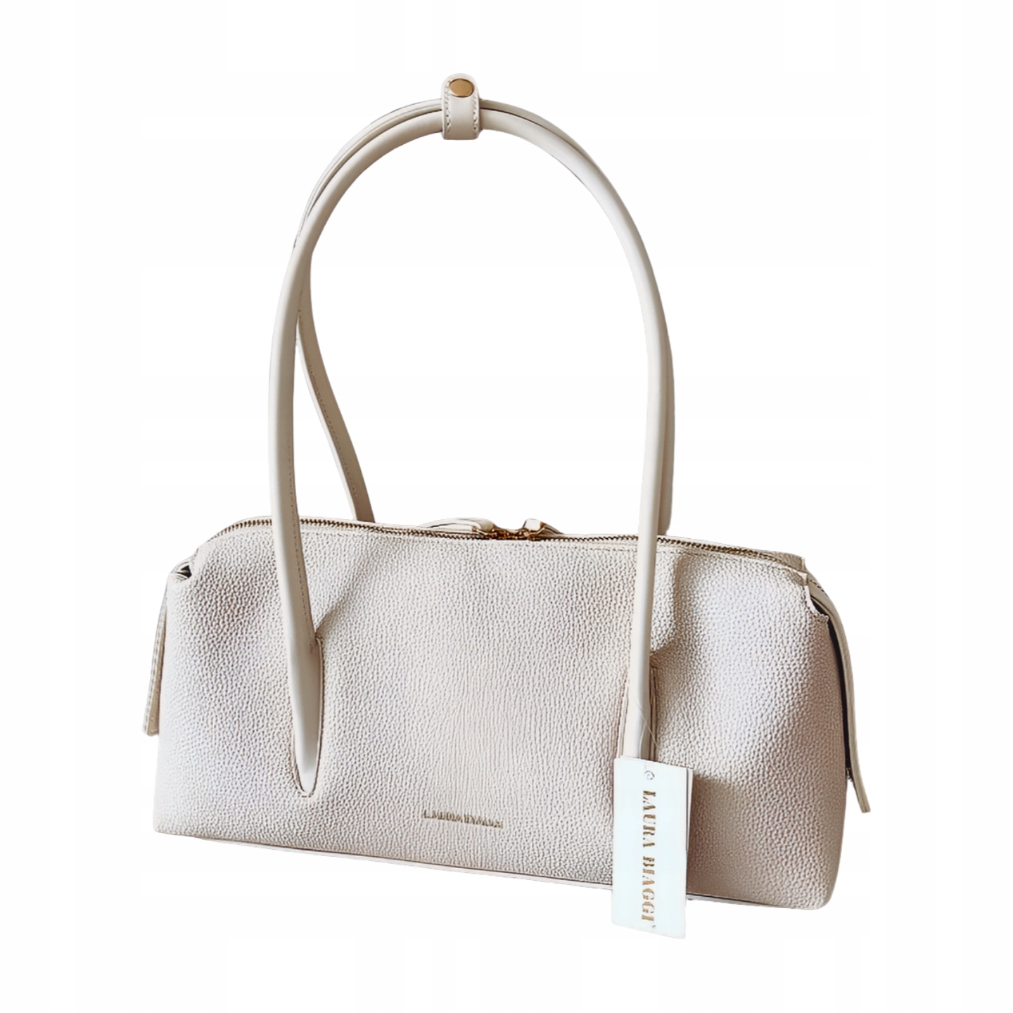 Laura Biaggi kabelka kufřík přes rameno světle béžová