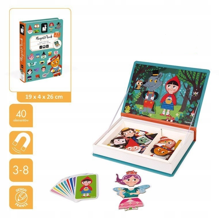 Magnetyczne Puzzle MAGNETIBOOK Świat Baśni Janod EAN (GTIN) 3700217325886