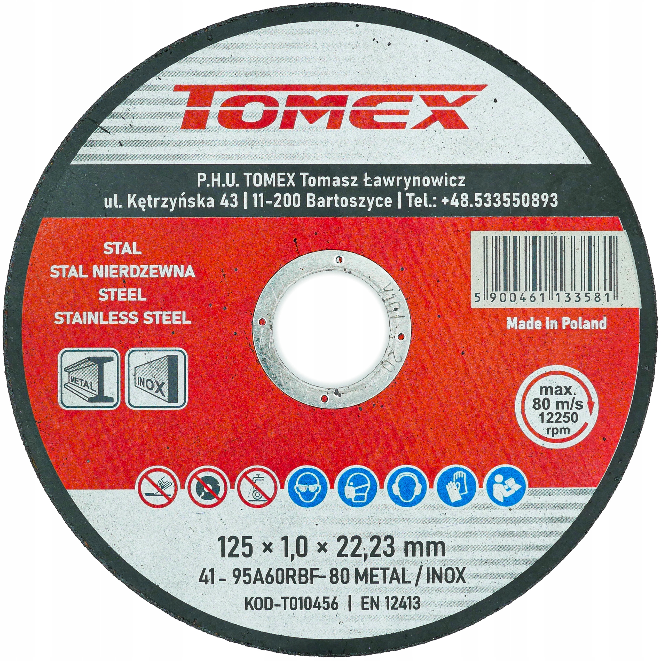 

Tomex Tarcza Do Cięcia Inox Metal 125X1X22,2 MM