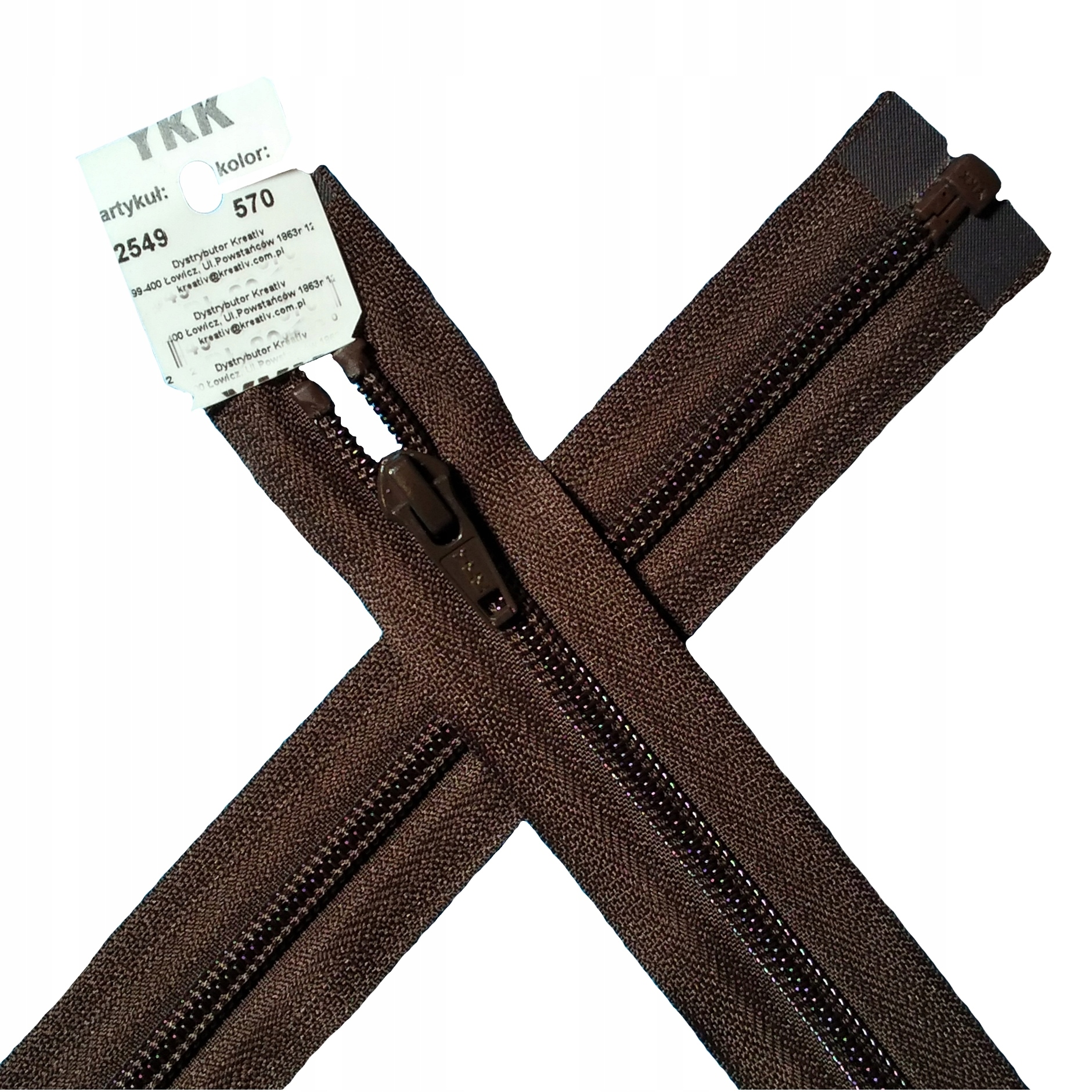 Ykk zamek błyskawiczny do kurtki żyłka spirala rozdzielczy 60cm 570