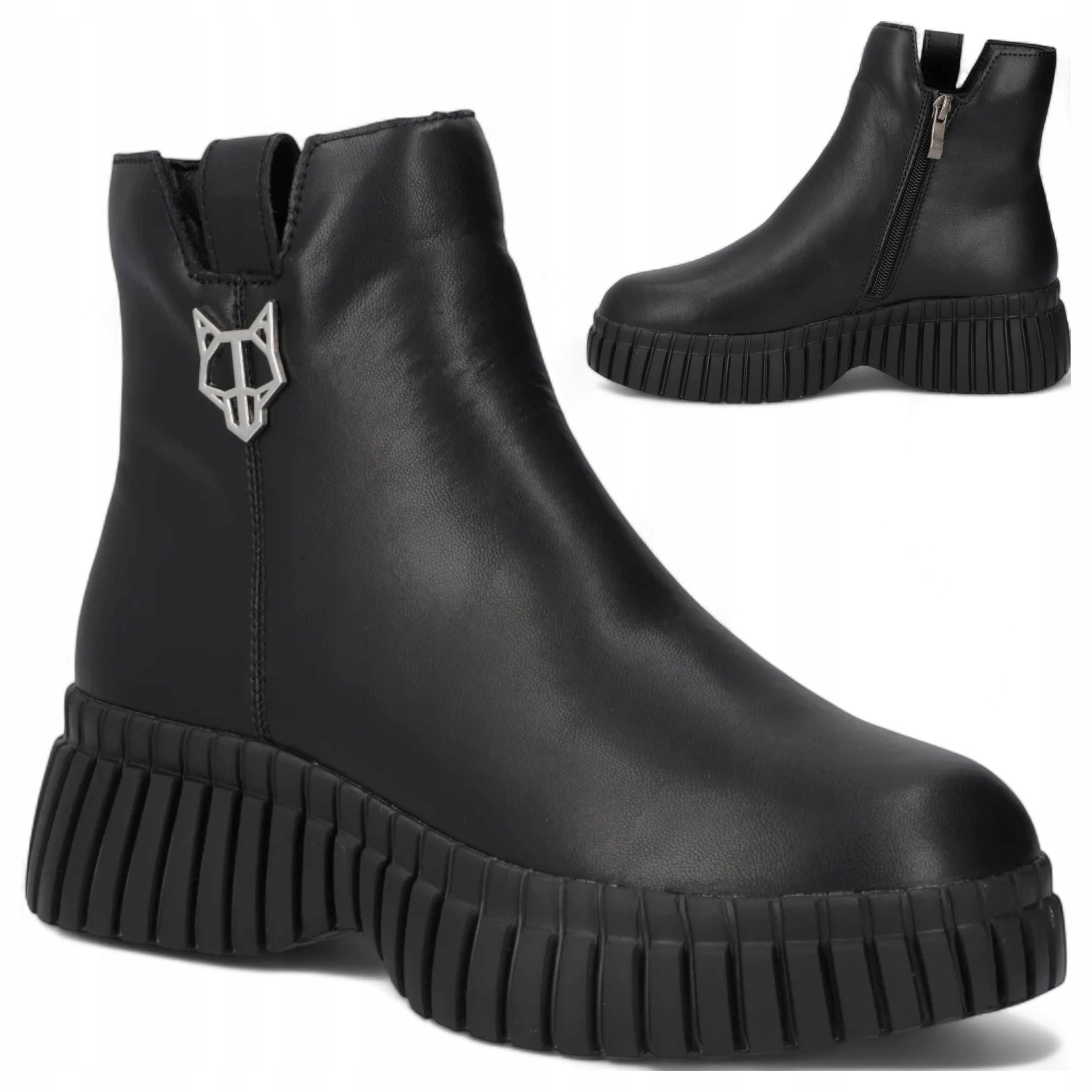 Dámské Kotníkové Boty Kožené 39 Filippo Podzimní Zasouvací platforma Vysoké Módní