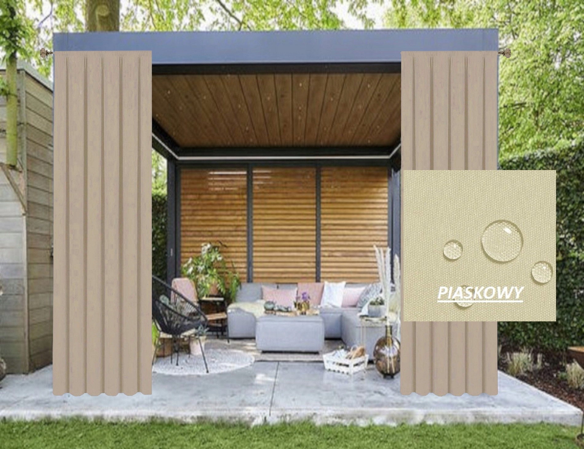 Zasłony Ogrodowe 155x180 DO altany tarasu ogrodu Szerokość 1.55 m