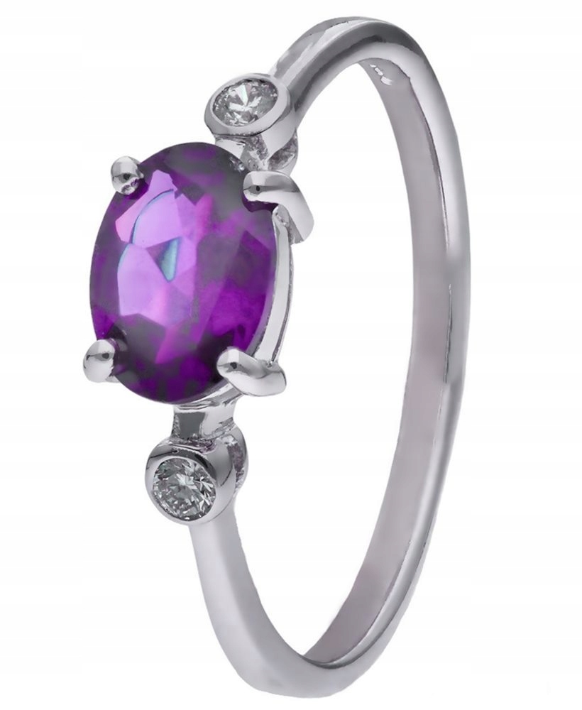 Prstýnek Ag 925 Ametyst a diamant CVD-3338-R-AM vel.20