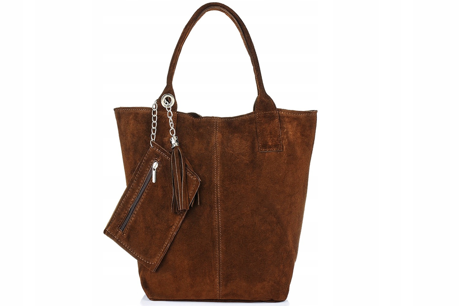 Dámská koňaková kabelka, velká kožená shopper taška, kabelka A4 do školy