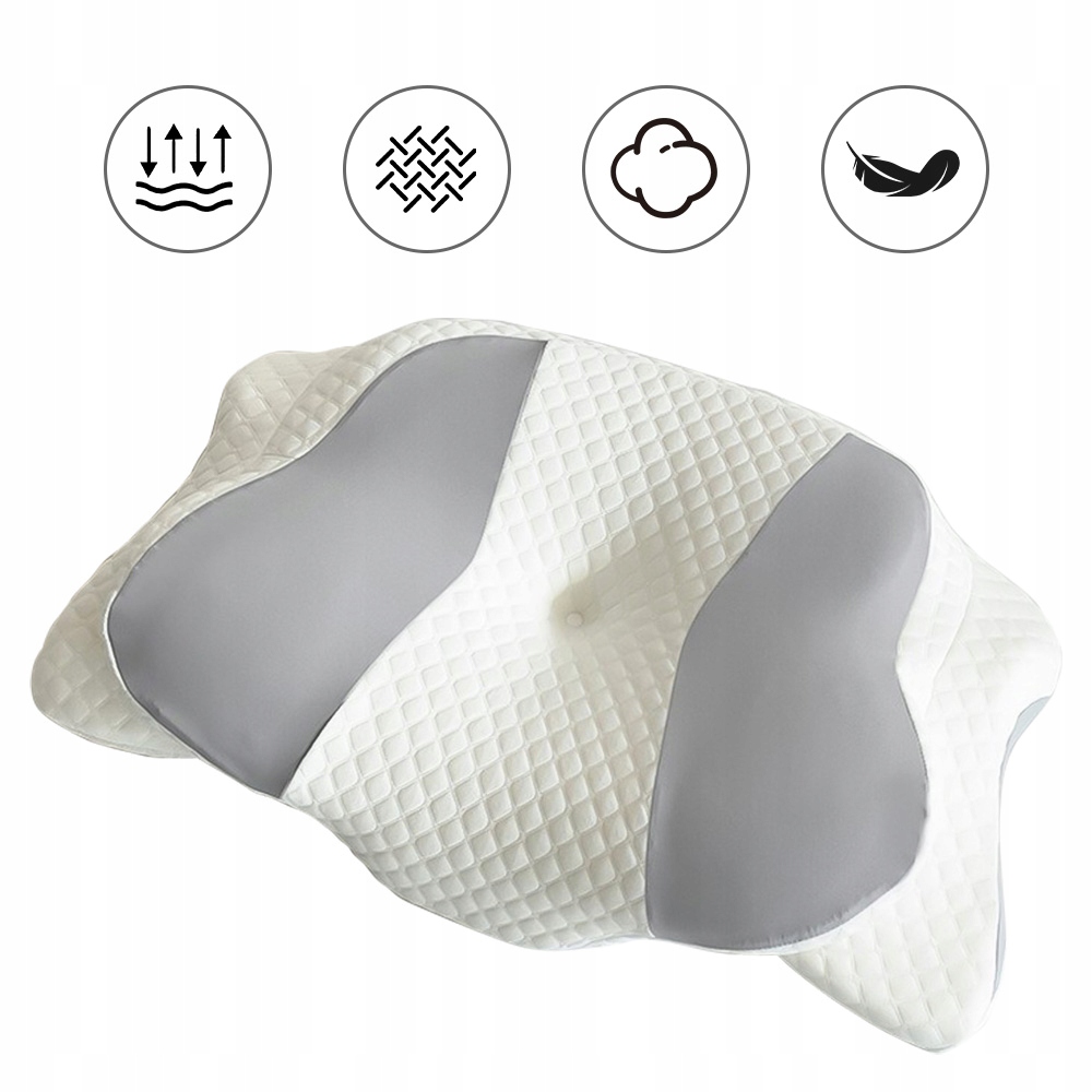 Poduszka Ortopedyczna Motyl Ergonomiczna Pamięć Kształtu 2 Wysokości