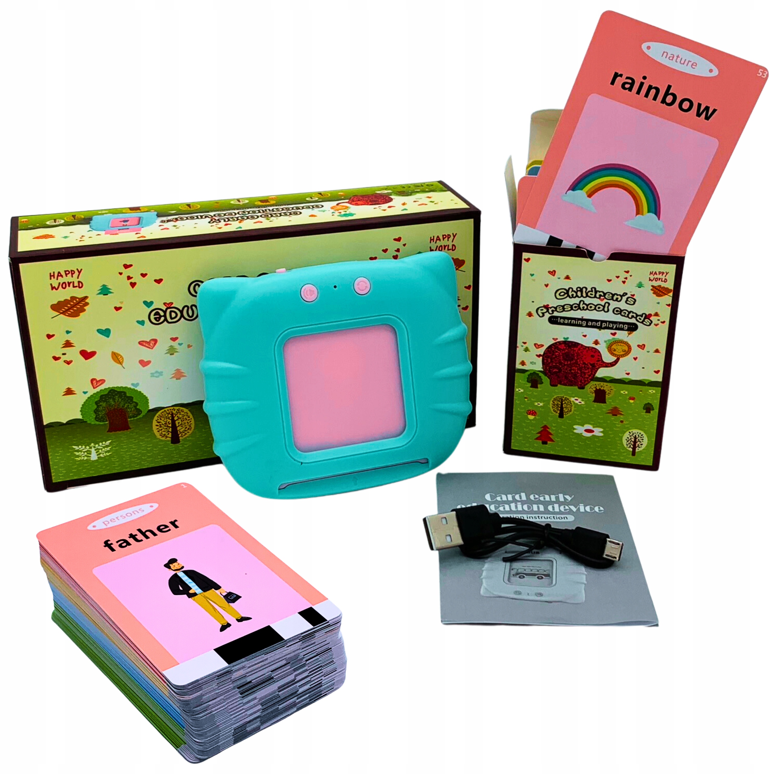 CZYTNIK KART DO NAUKI SŁÓWEK ANGIELSKIEGO 112 KART RÓŻOWY Marka Skleplolki