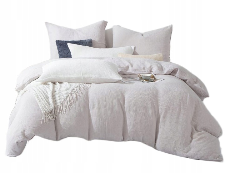 Posteľná Bielizeň bavlnená Mušlinová 220x200, šedá