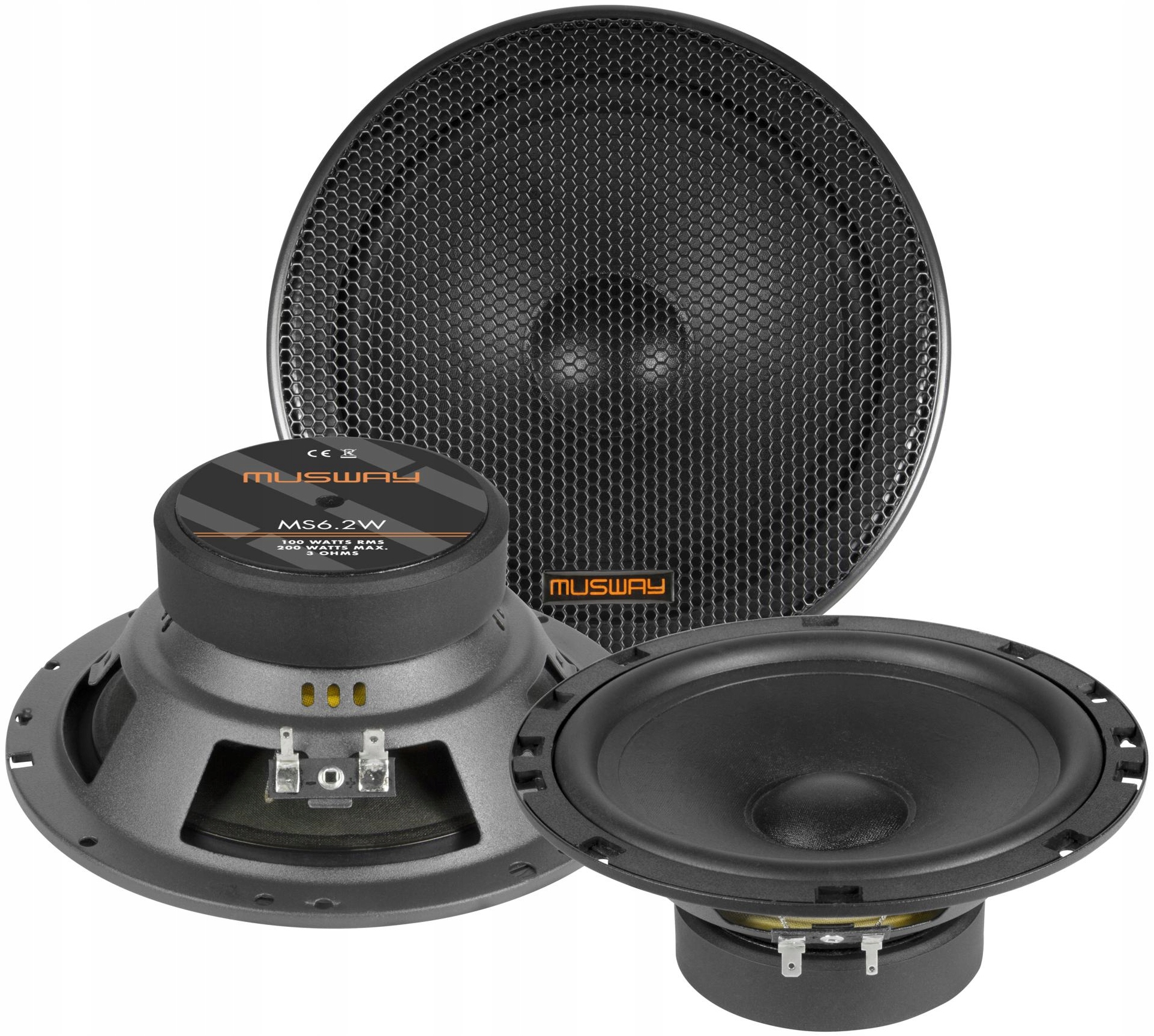 Musway MS6.2W Reproduktory do auta Woofery 165 mm 100 W Rms 3 Ohm Maskovače