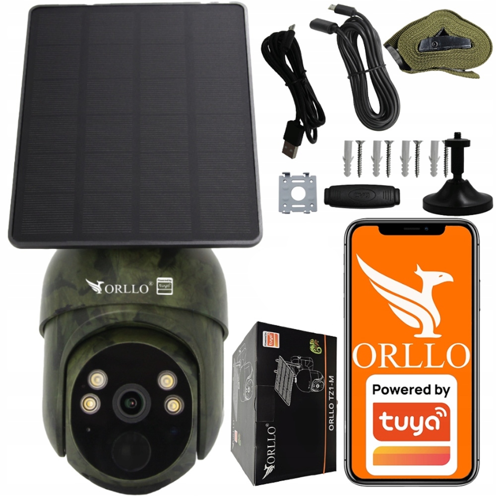 Kamera na Sim kartu 4G Lte Gsm Otočná Ptz Solární FullHD Orllo TZ1 Maskáčový