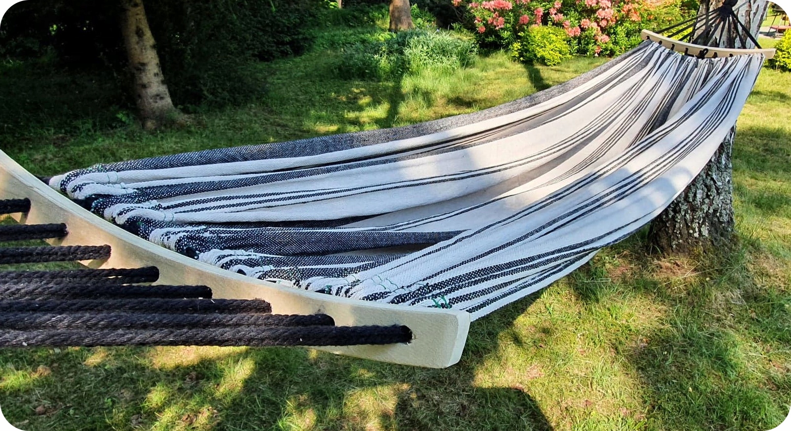 HAMAK OGRODOWY Z DRĄŻKIEM 2-OSOBOWA DUŻA HUŚTAWKA Styl tradycyjny