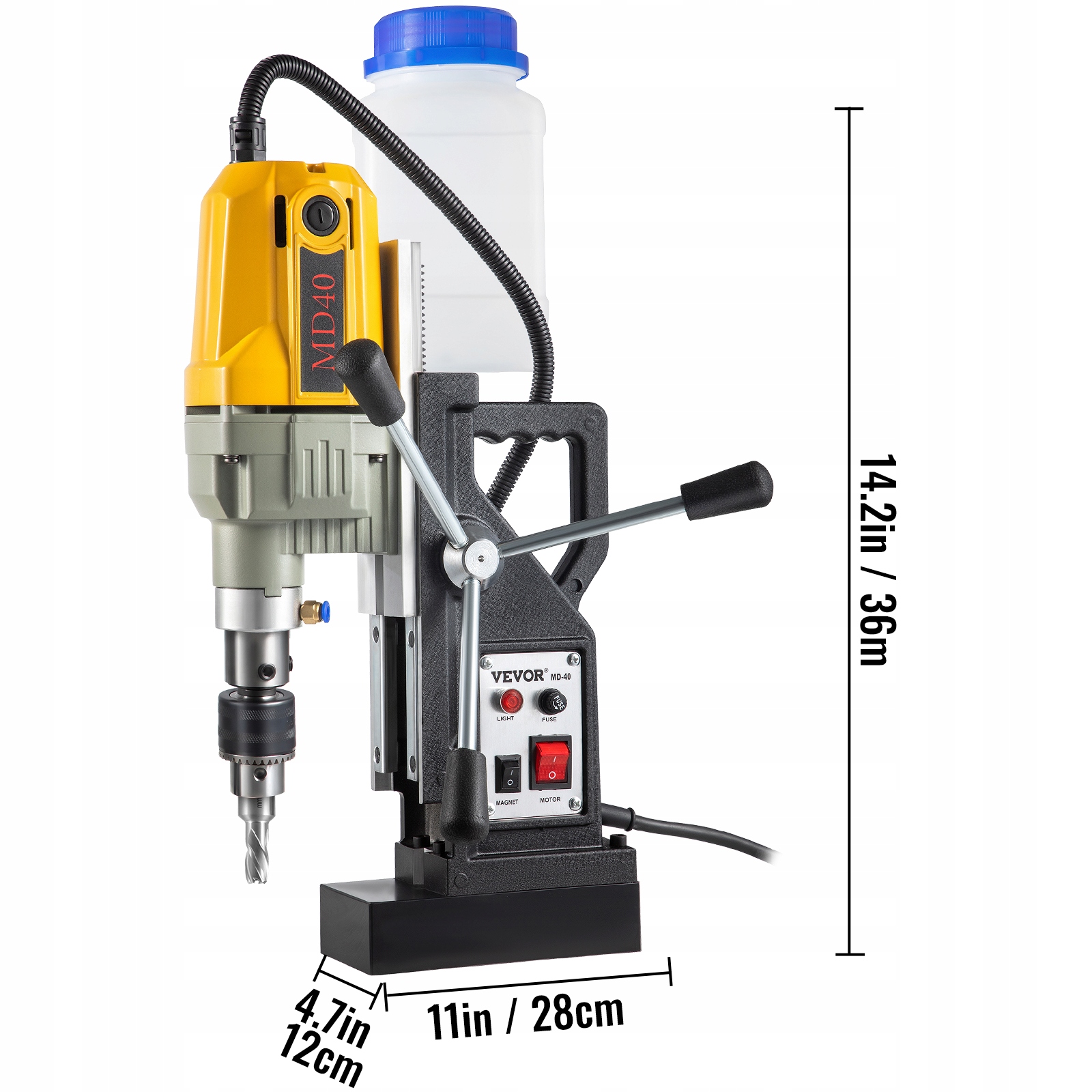 VEVOR Wiertarka Magnetyczna 580RPM Wiertarka Rdzeniowa 1100W 7 Wierteł Marka Vevor