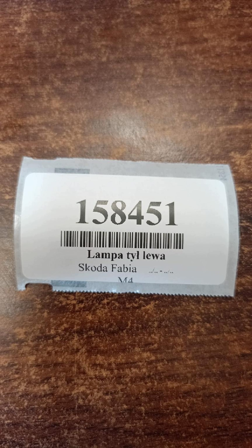 SKODA FABIA and light left rear part 6Y6945095B