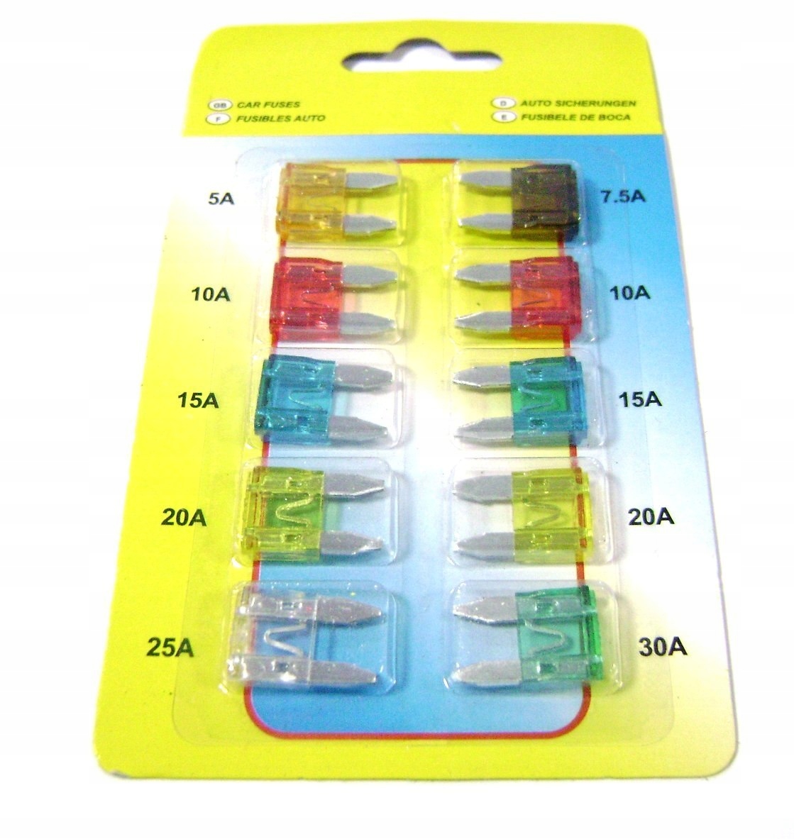 BEZPIECZNIK BEZPIECZNIKI SAMOCHODOWE mini ZESTAW