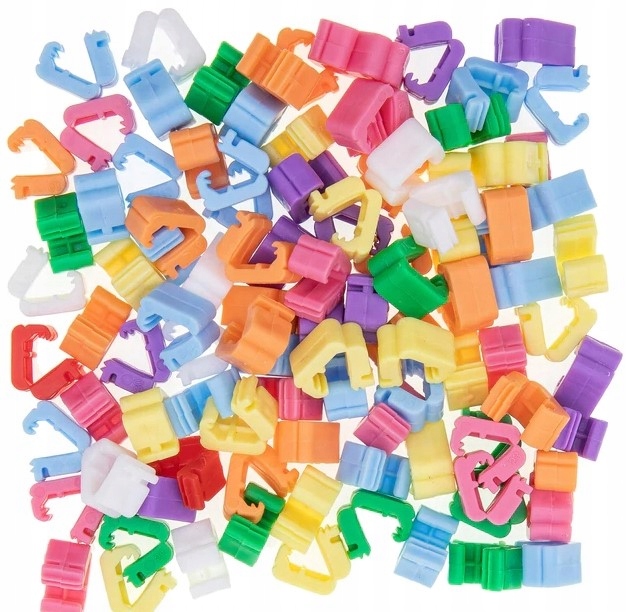 

Klips do balonów kolorowy mix zamknięcie 100 sztuk