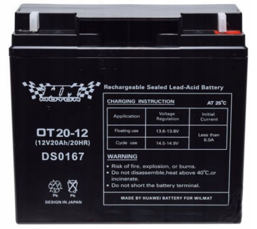 Akumulátor Pro Skútr Motocyklu Qyuada Gelová Sekačka 12V 20Ah