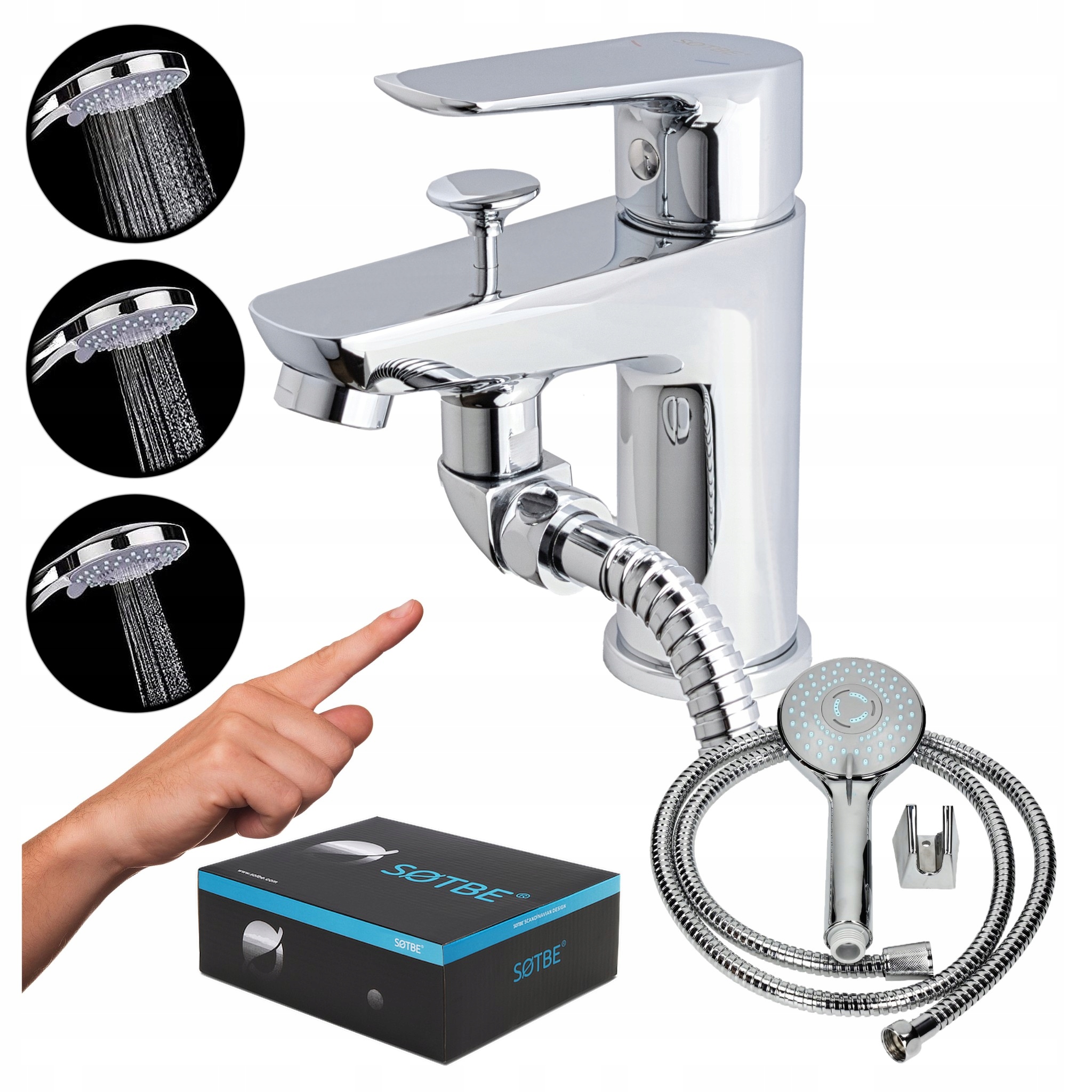 Vaňová batéria stojaca s ručnou sprchou, 1-otvorová, na okraj vane Poľsko Sotbe