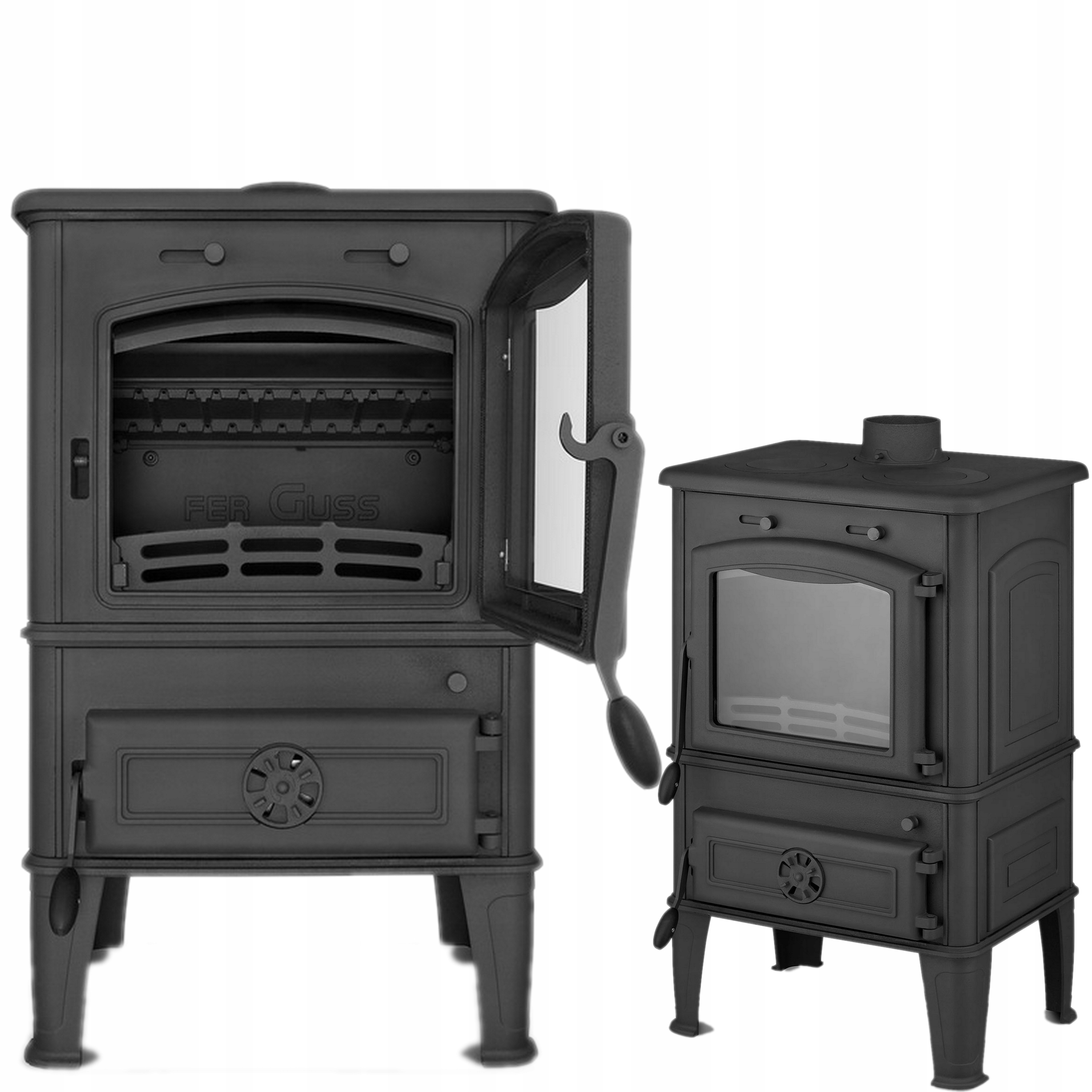 litinový kotel o výkonu 10,2 kW Krbová kamna koza Premium 165 kg skandinávský