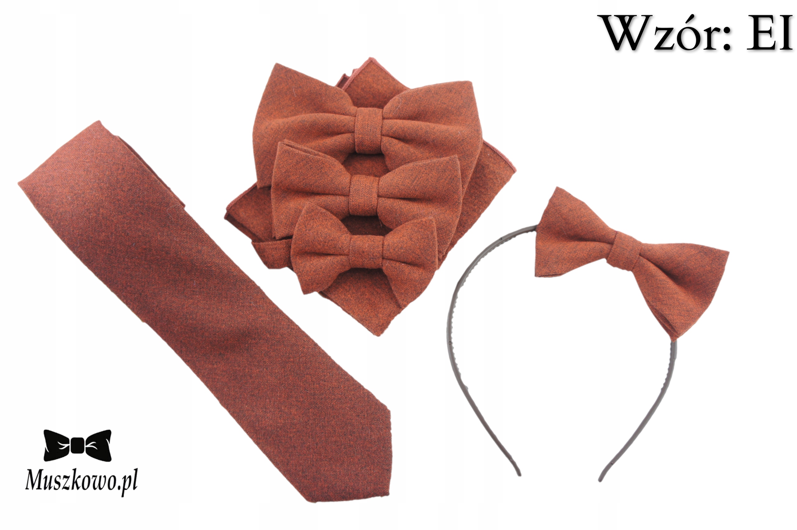 BRĄZOWA MELANŻ Poszetka MATOWA chusteczka wypustka Marka inna