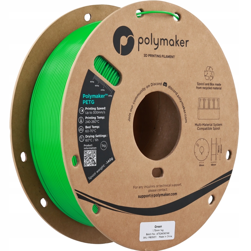 Polymaker Petg Green 1,75mm 1kg