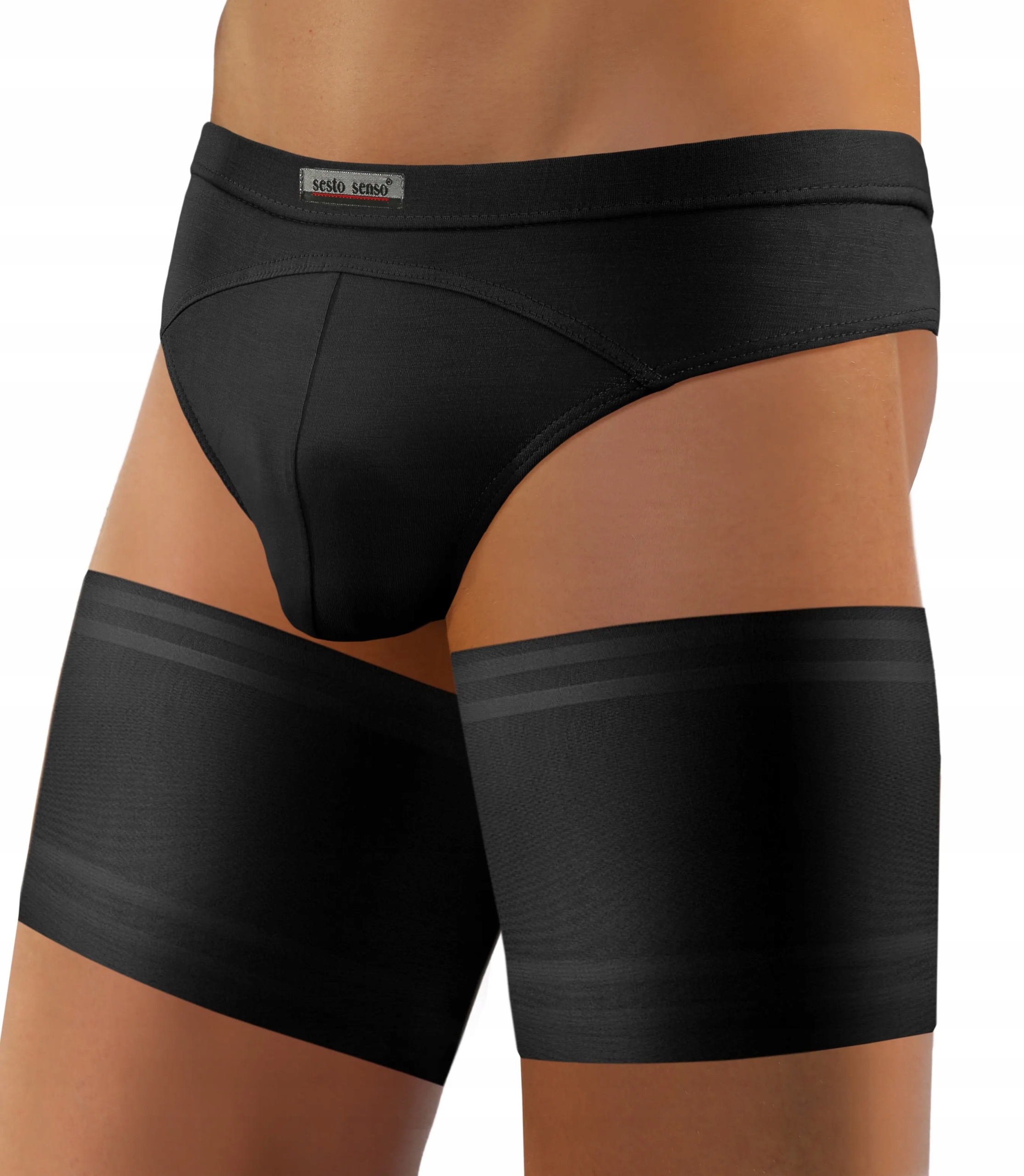 Opaski Na Uda Przeciw Otarciom Ud Męskie CZARNY Sesto Senso