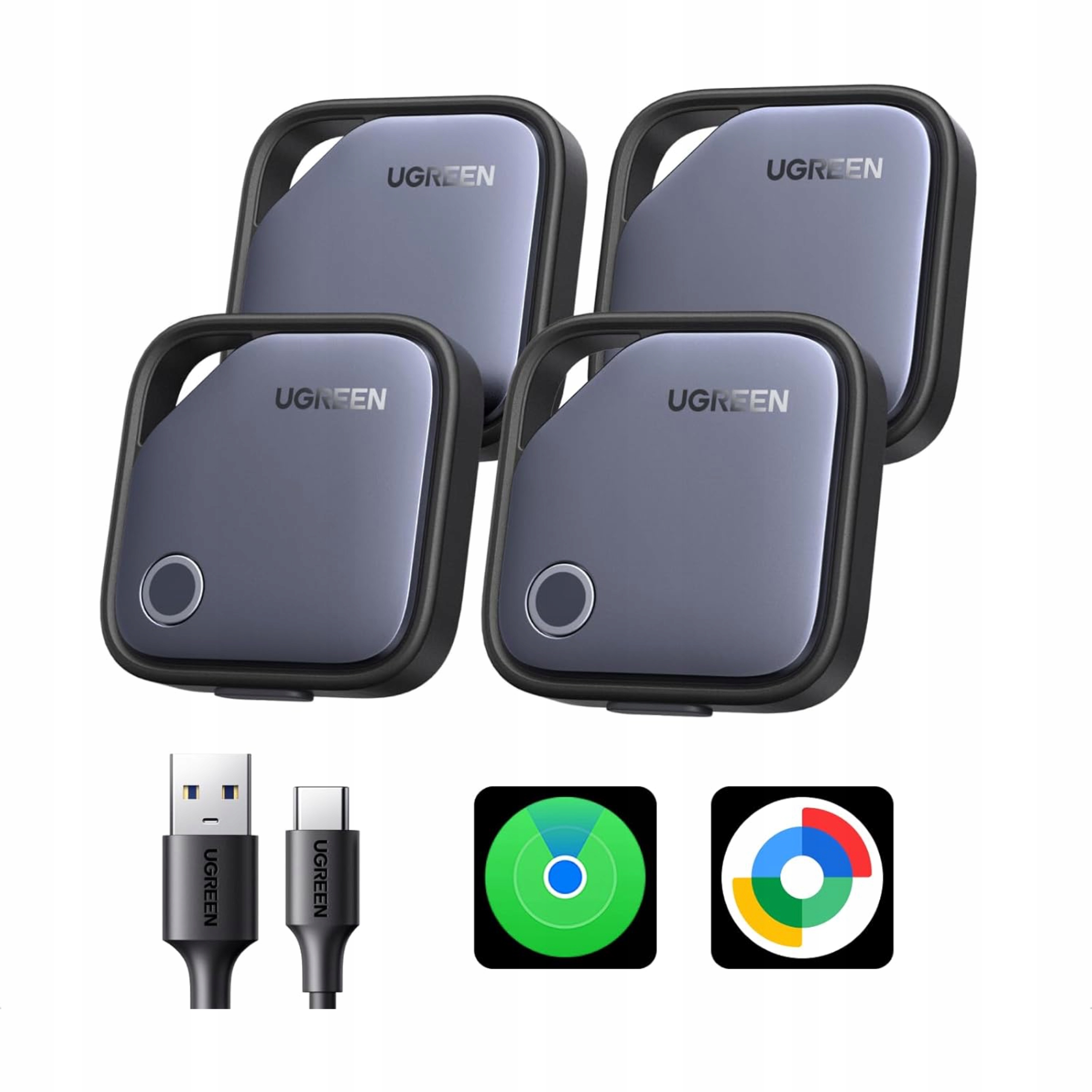 Lokalizator bluetooth do kluczy dla iOS i Android Usb-c 365 dni 4 szt