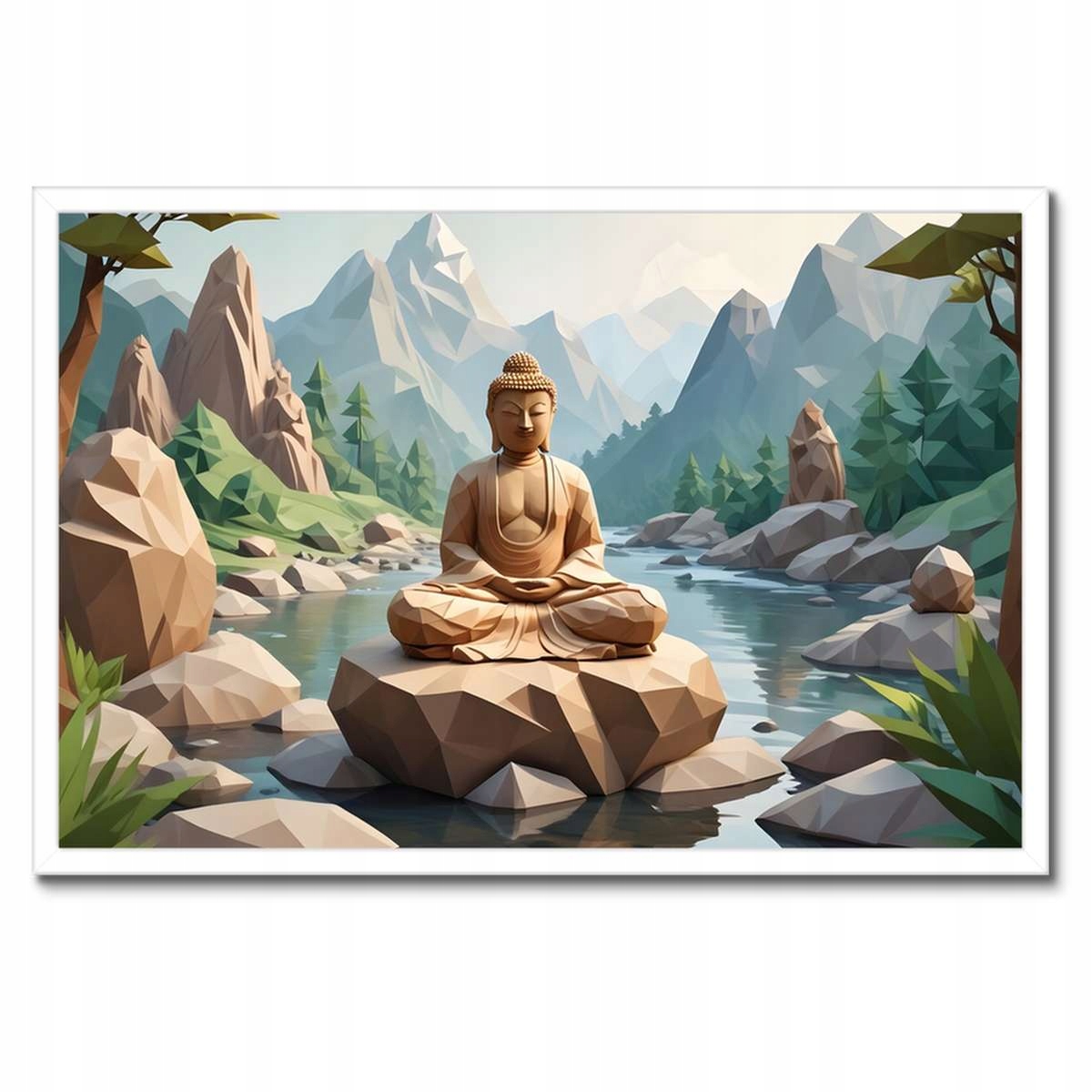 Plakáty v rámu 60x40 Buddha origami