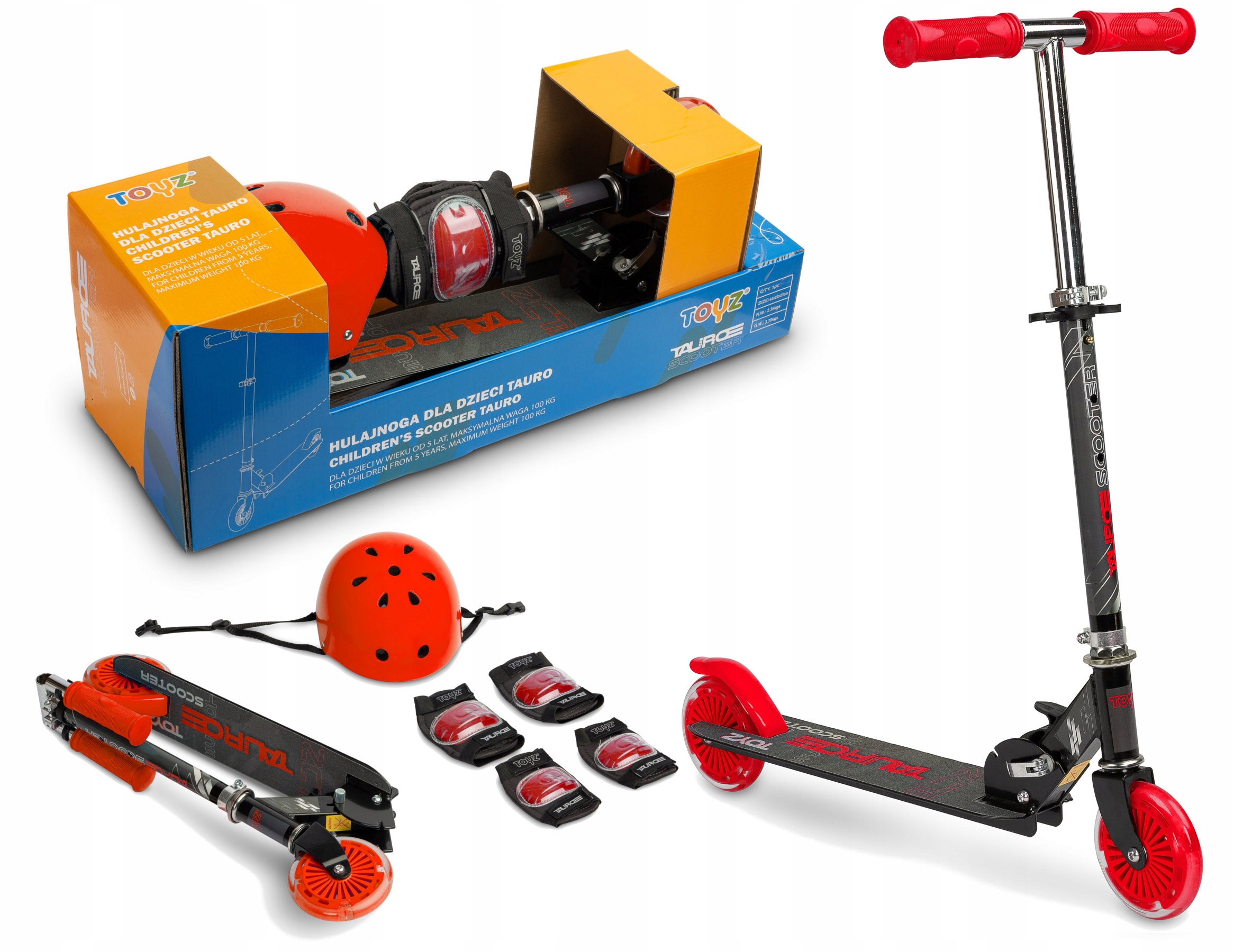 

Toyz Tauro Hulajnoga Dwukołowa +kask I Ochraniacze