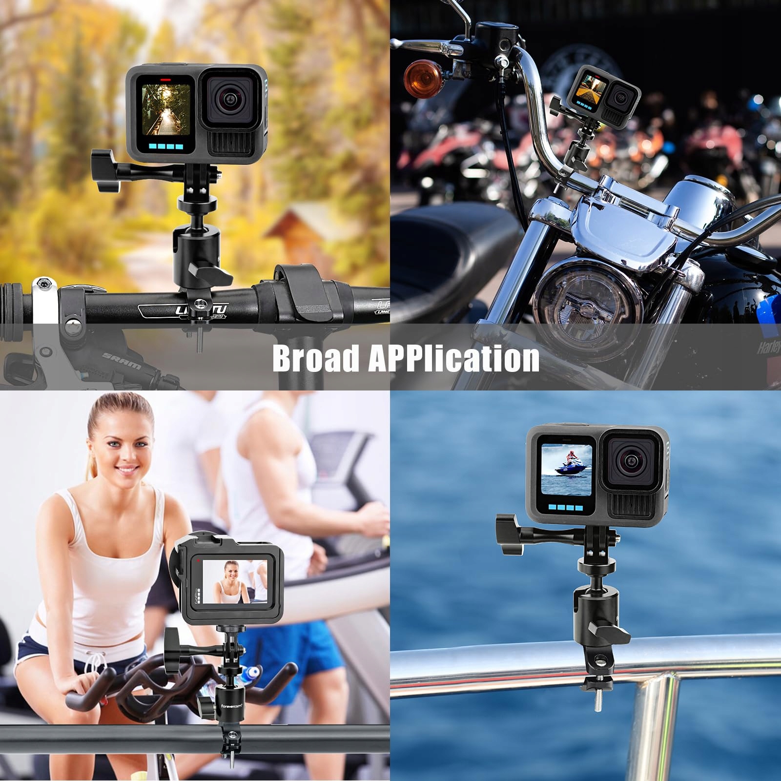 Uchwyt Rowerowy 360 Do Kamery GoPro Na Kierownicę Motocykl Moto FOREVERCAM — miniatura 5