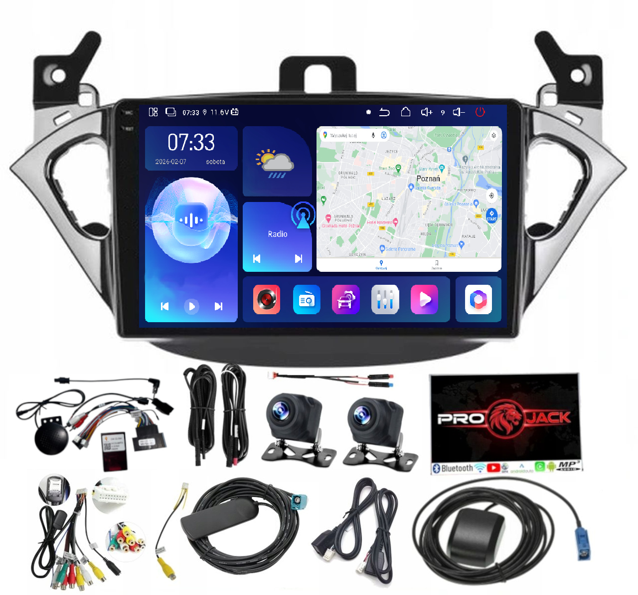 Autorádio Navigace Gps Android Carplay Opel Adam 2013-2016 6GB Ram 128GB Paměť Sim