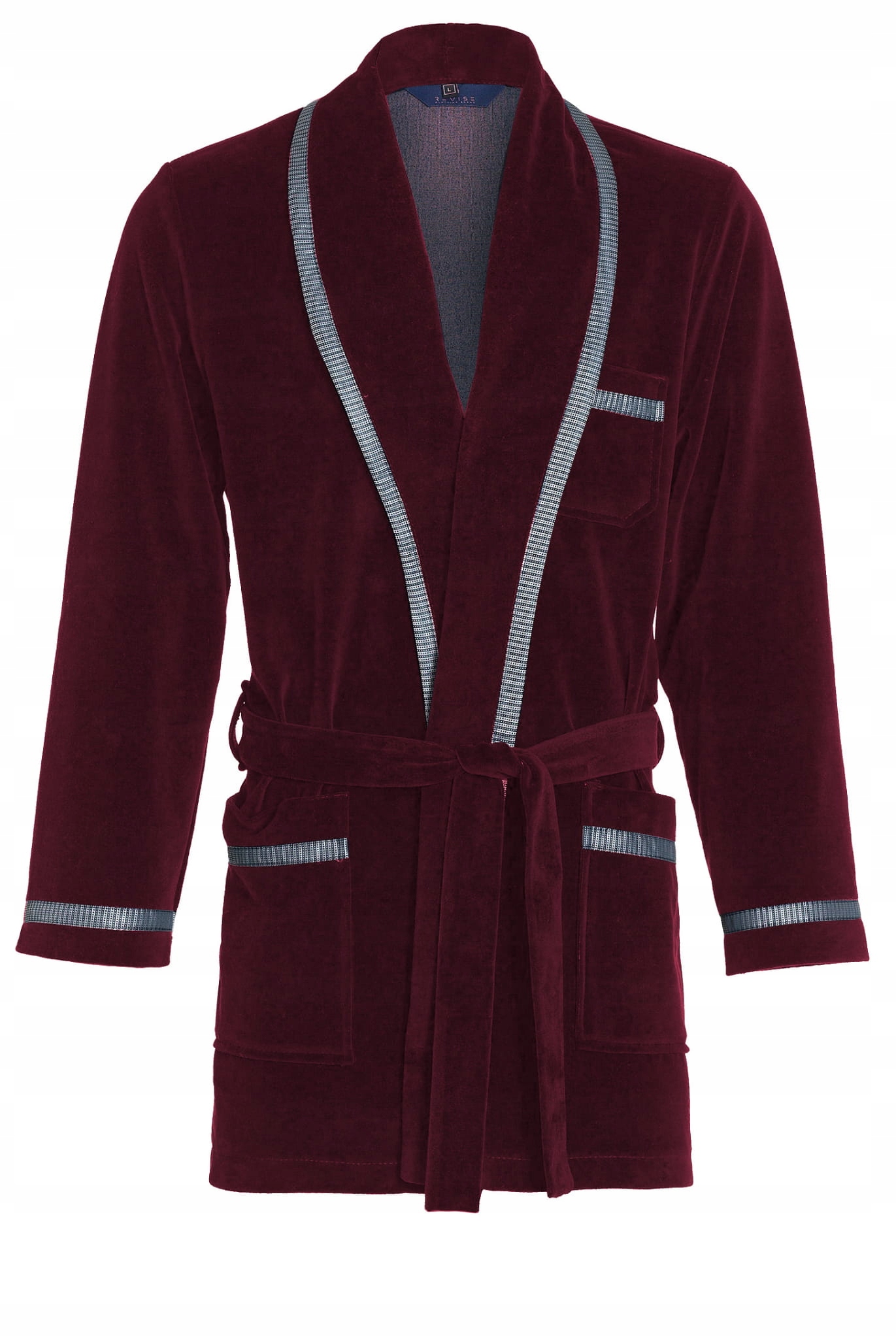 

Bonżurka męska - krótki szlafrok RE-117 bordo L