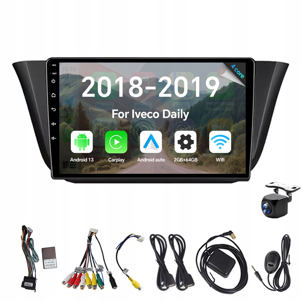 2DIN Android 13 Autorádio pro Iveco Daily 2018-2019 s CarPlay Gps Rds 2GB Ram 64GB Rom