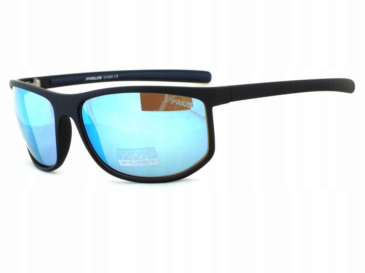 Okulary przeciwsłoneczne Prius lustra Ice Blue niebieskie z filtrami Czarne