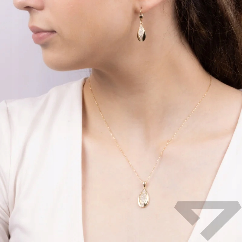Zlaté náušnice 585 pro ženy, moderní závěsné náušnice 14k jako dárek 1,74g