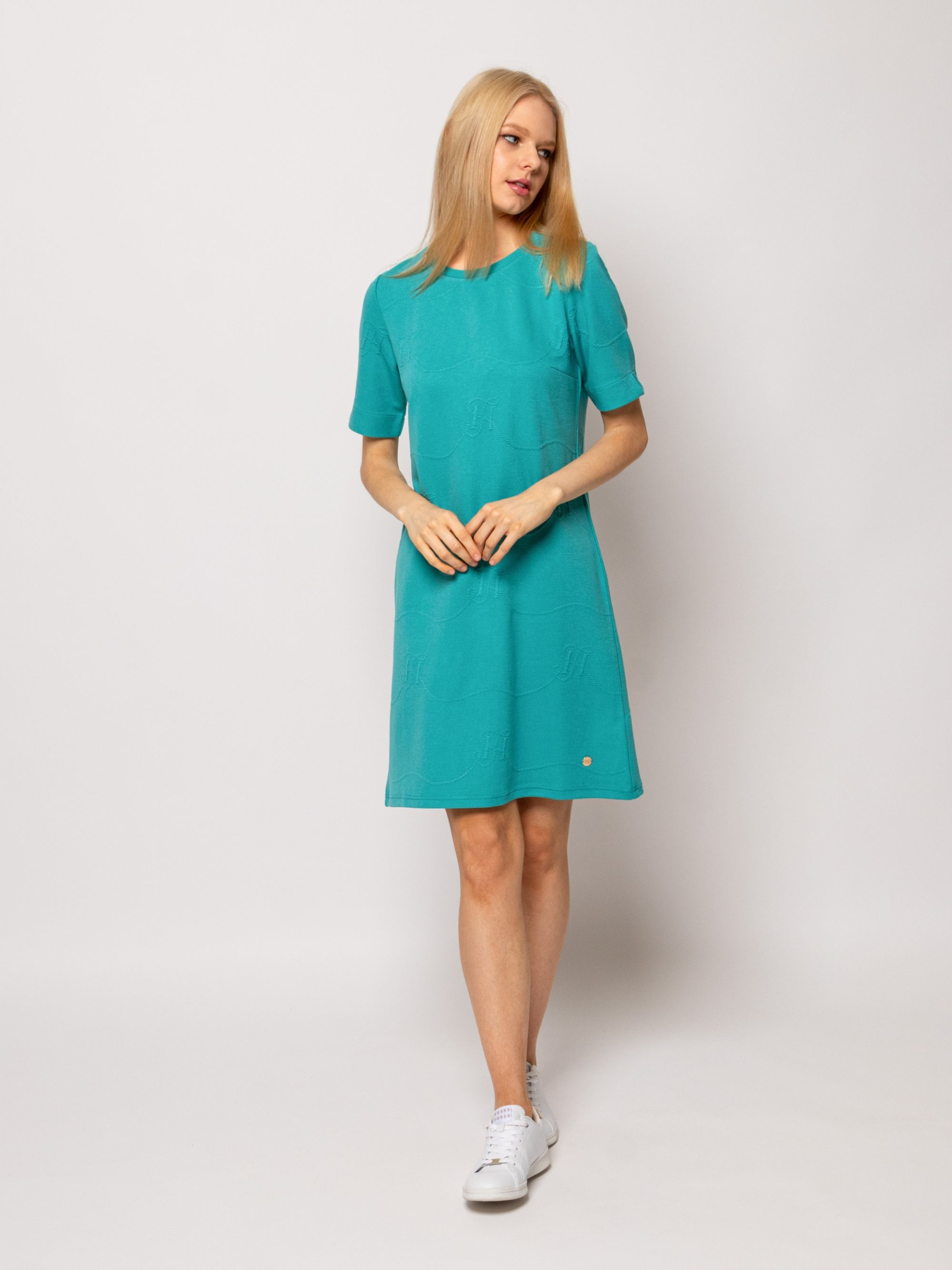 Heavy Tools Elegantní Volné Letní Šaty MIDI Sinna Tyrkysová Velikost XL