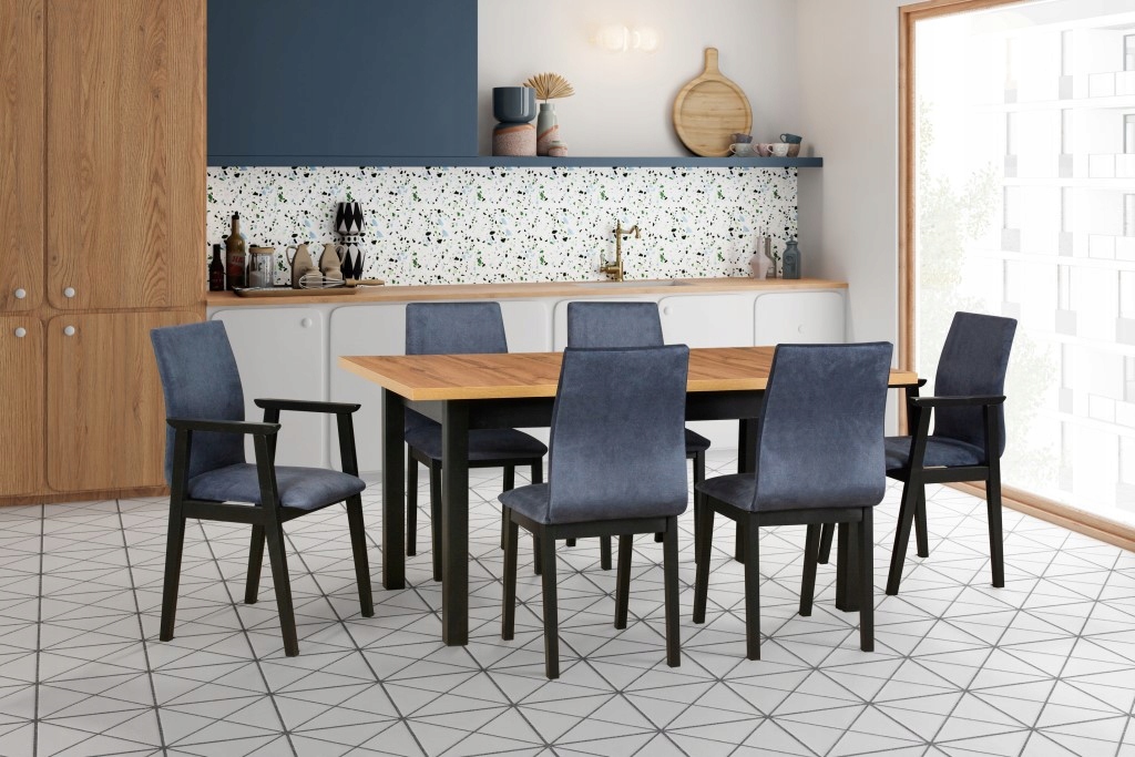 Stół MAX M-7 80x80/110 kuchnia salon WZORNIK wybór drewno bukowe LAMINAT Wysokość mebla 76 cm