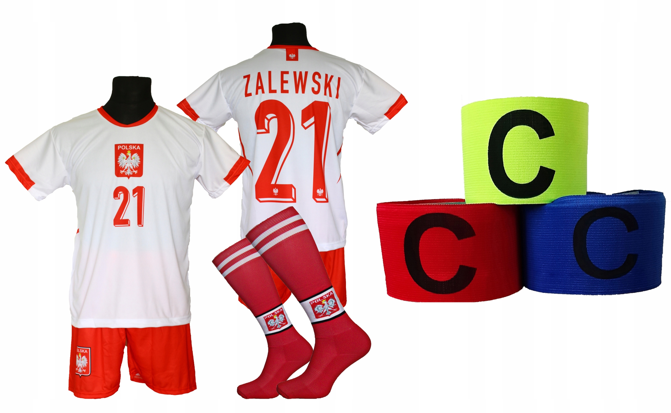 Sada fotbalového oblečení Zalewski Polska pro mladé fanoušky velikost 158