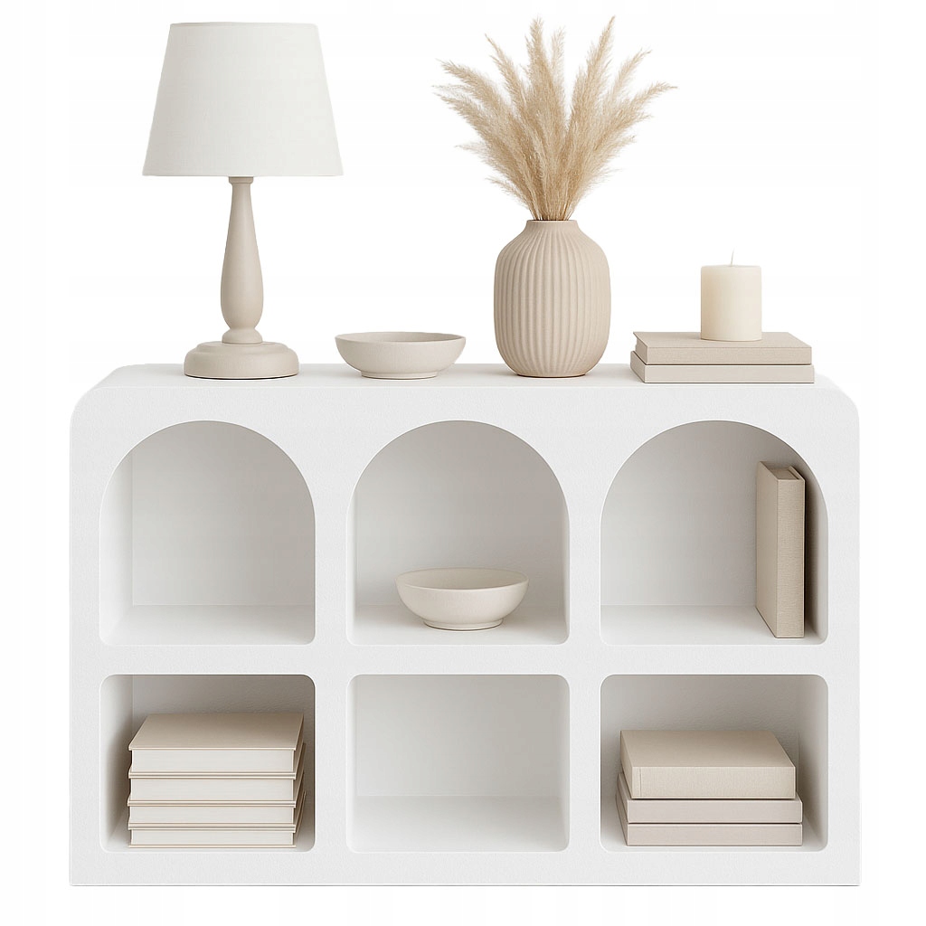 Komoda se 6 výklenky Soleya Bílá Na Dekorace Originální Design Scandi