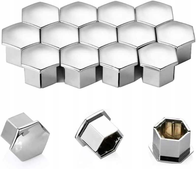 NASADKI NAKŁADKI NA ŚRUBY FELG 17 mm CHROMOWANE Kod producenta 17 mm + ściągacz