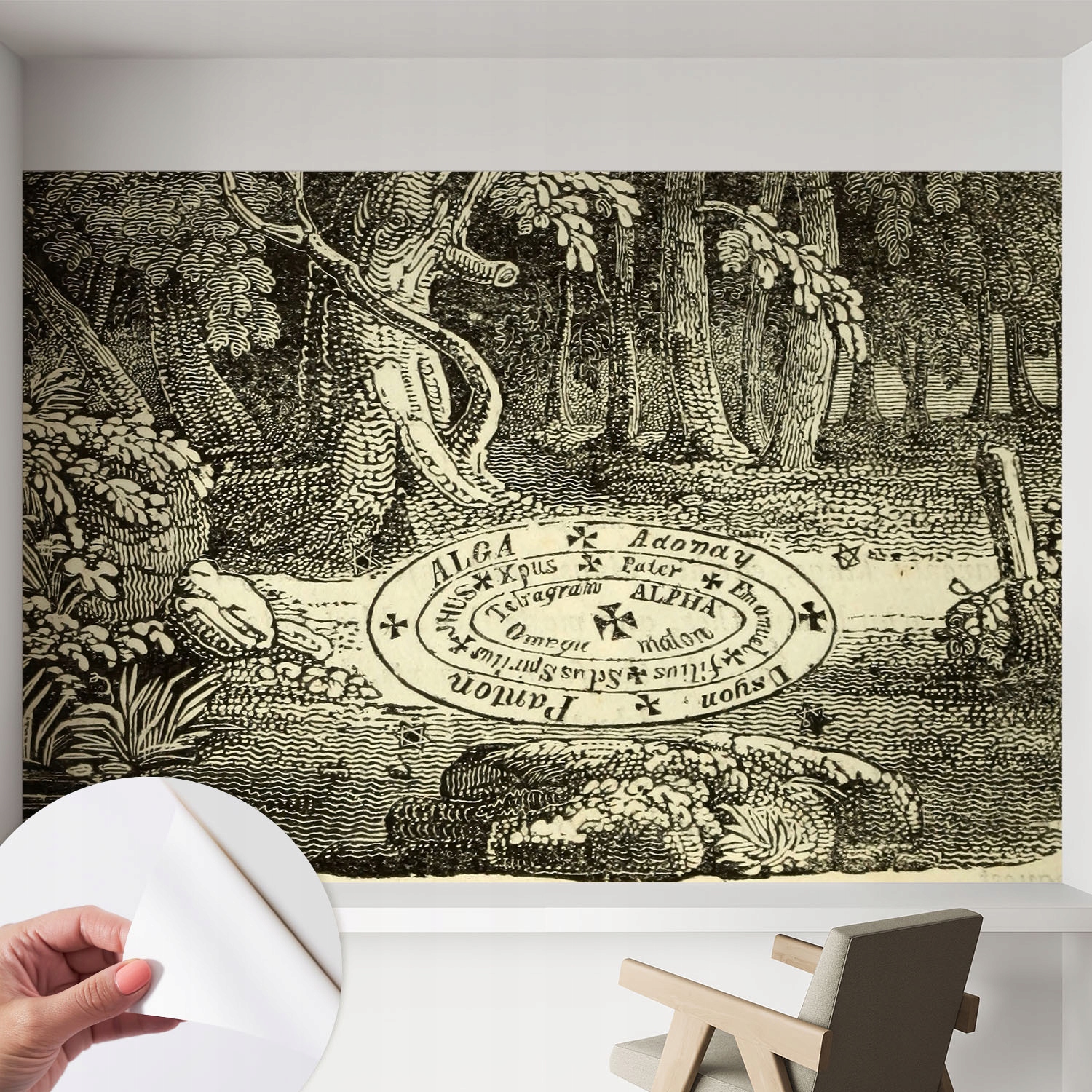 Tapeta Samolepicí Nástěnná dýha 3D efekt Magický kruh 152 x 104 cm