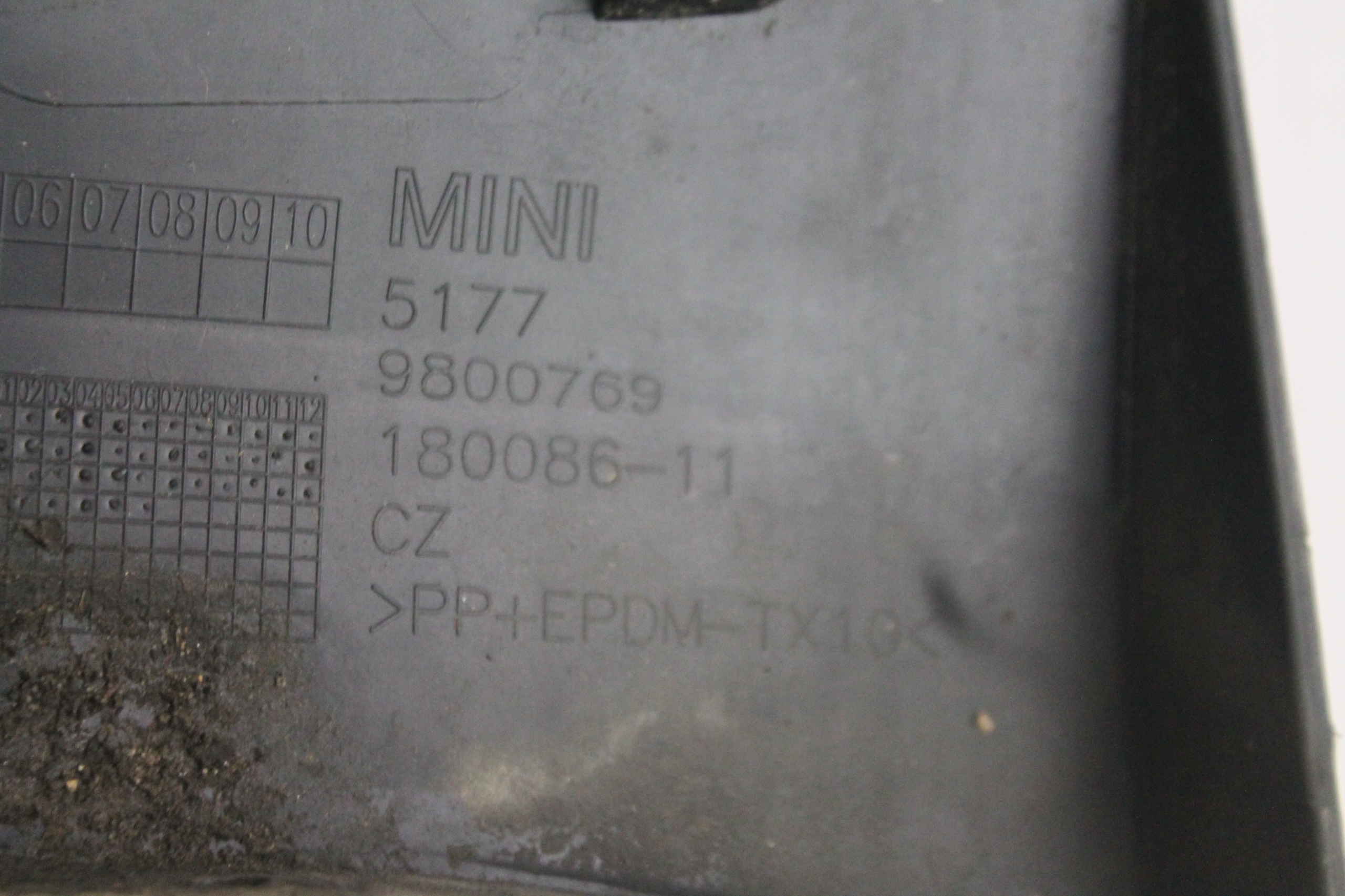MODANATURA PARAFANGO SINISTRA POSTERIORE 9800769 MINI R60 10-17
