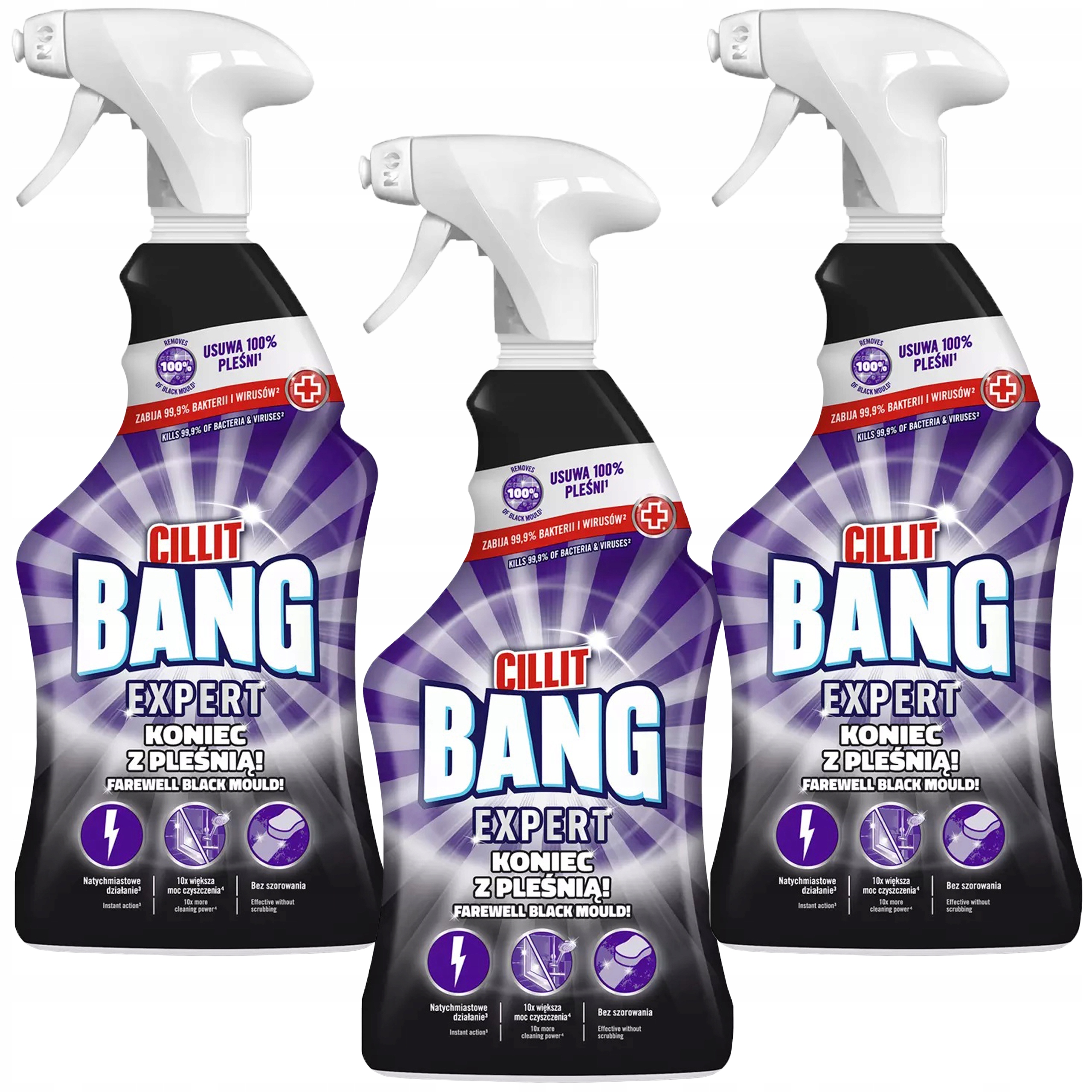 Levně Cillit Bang Expert Plíseň a černé usazeniny Sprej na odstraňování plísní 3 x 750 ml