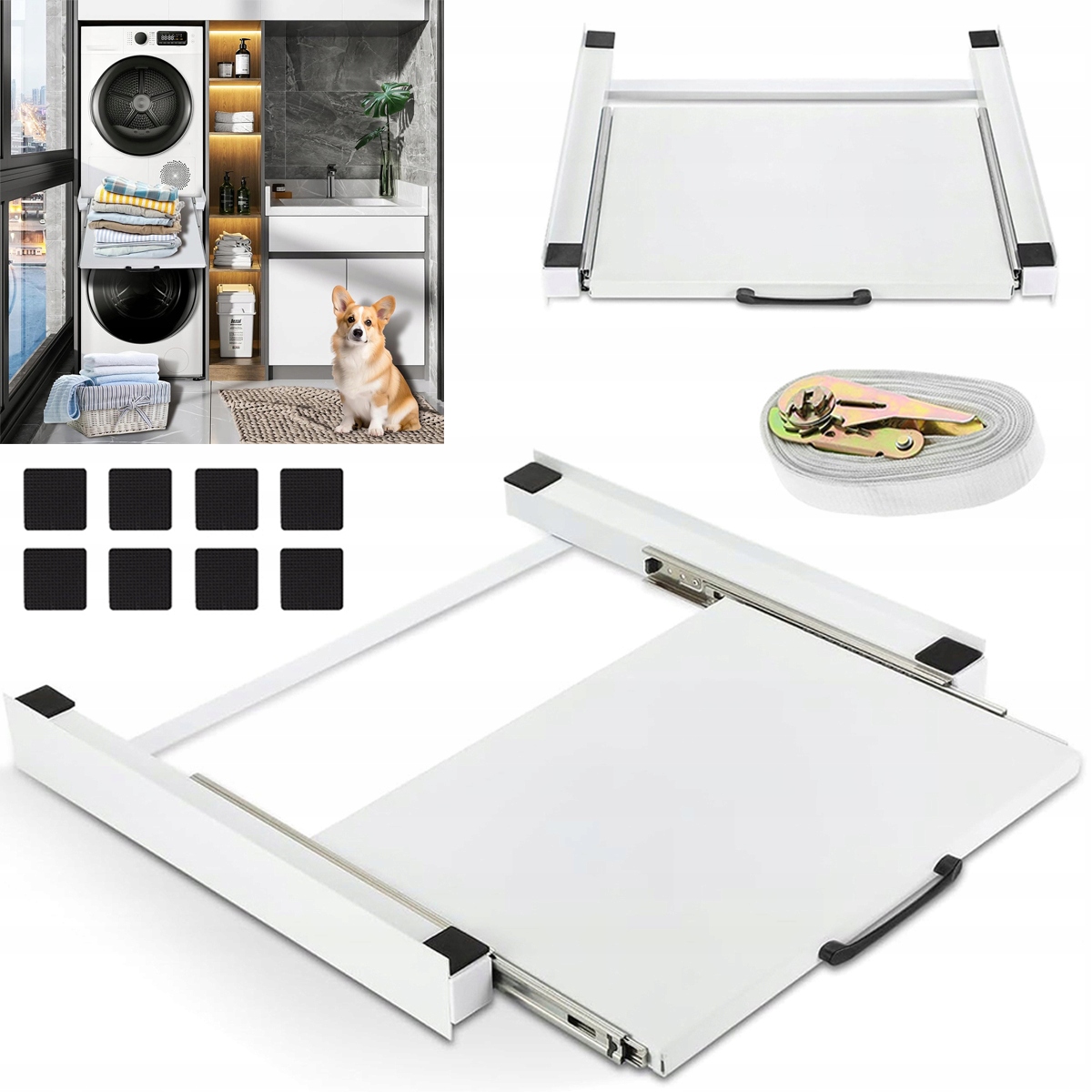 Łącznik Pralki Suszarki Uniwersalny Szerokość 50cm Antywibracyjna Pas Nowy