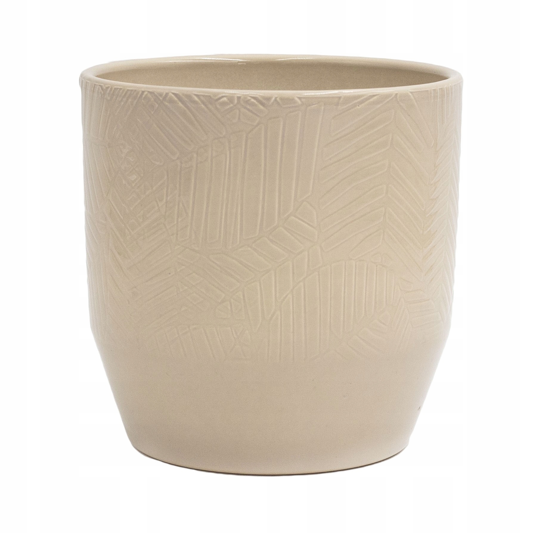 

Osłonka ceramiczna Ø 14 cm żłobiona Liście beżowa